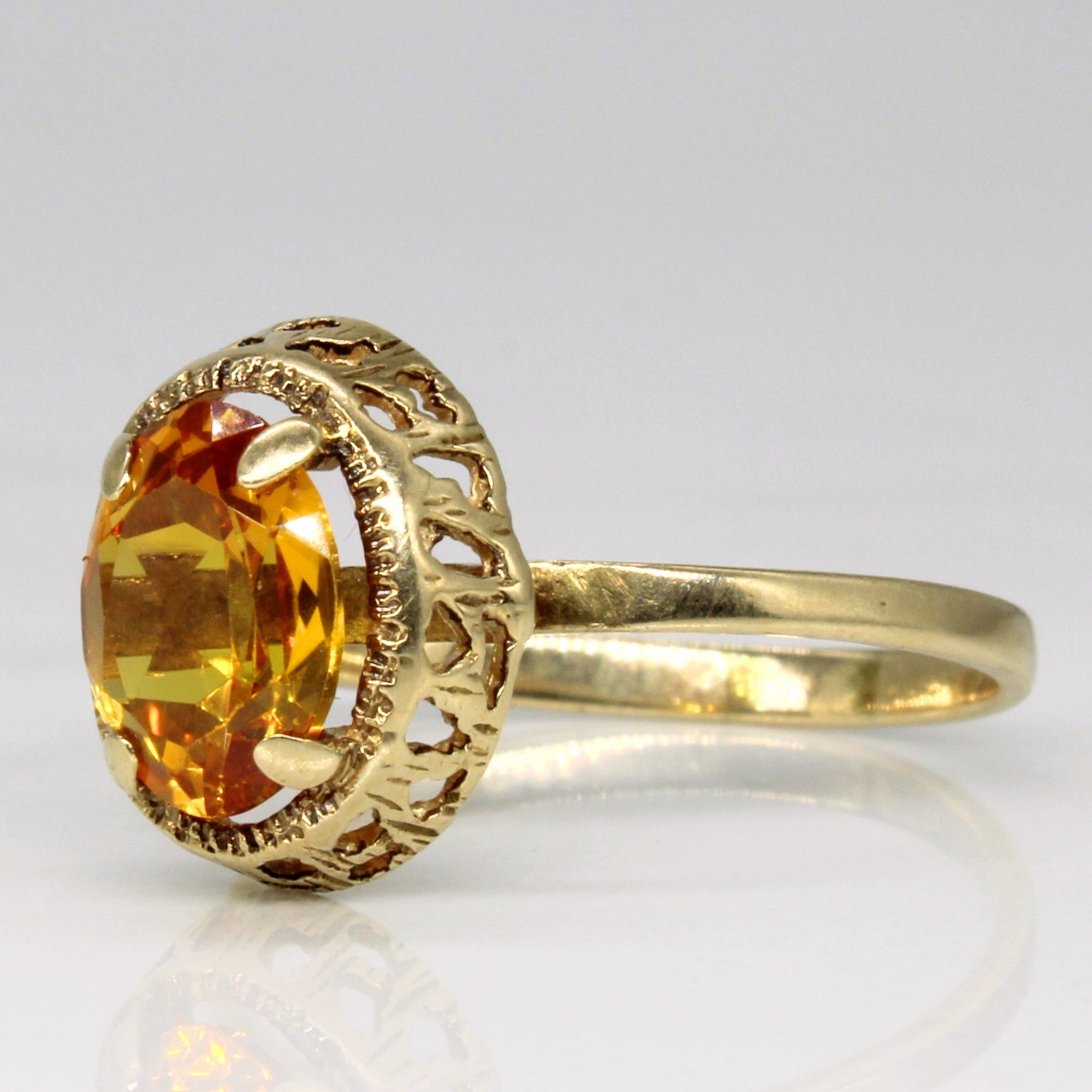Synthetic Yellow Sapphire Cocktail Ring | 2.10ct | SZ 7.25 |