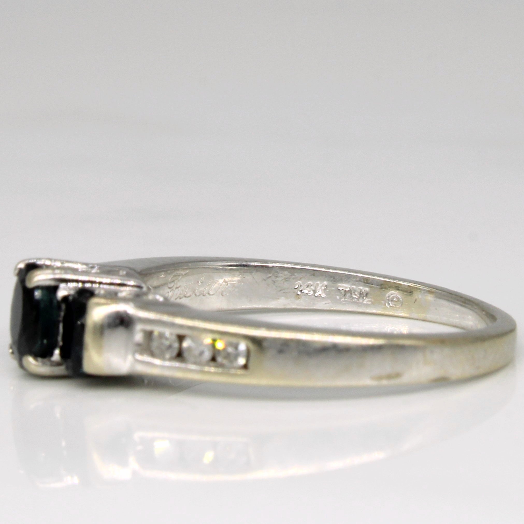 Three Stone Sapphire & Diamond Ring | 0.58ctw, 0.12ctw | SZ 6.5 |