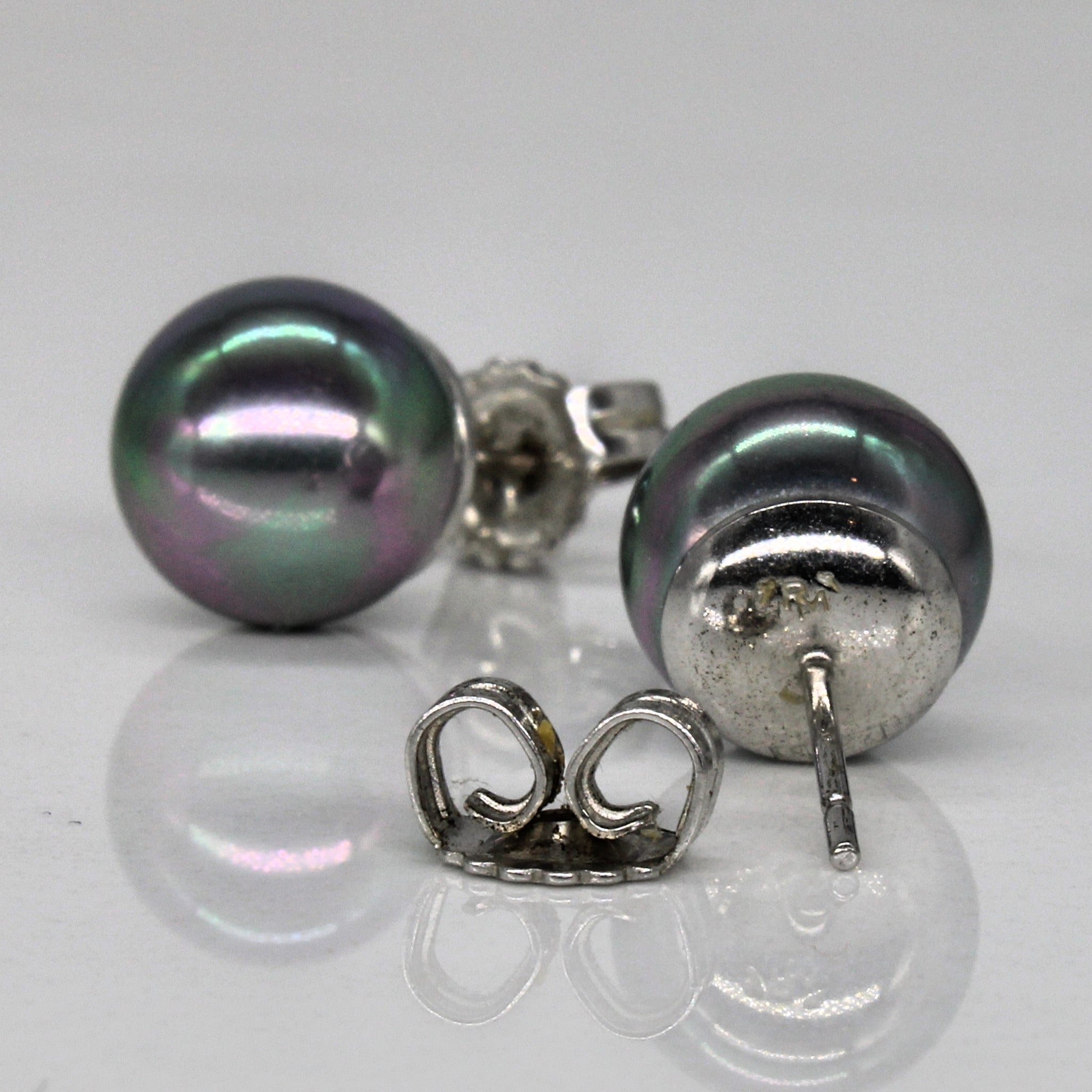 Sterling Silver Imitation Pearl Stud Earrings