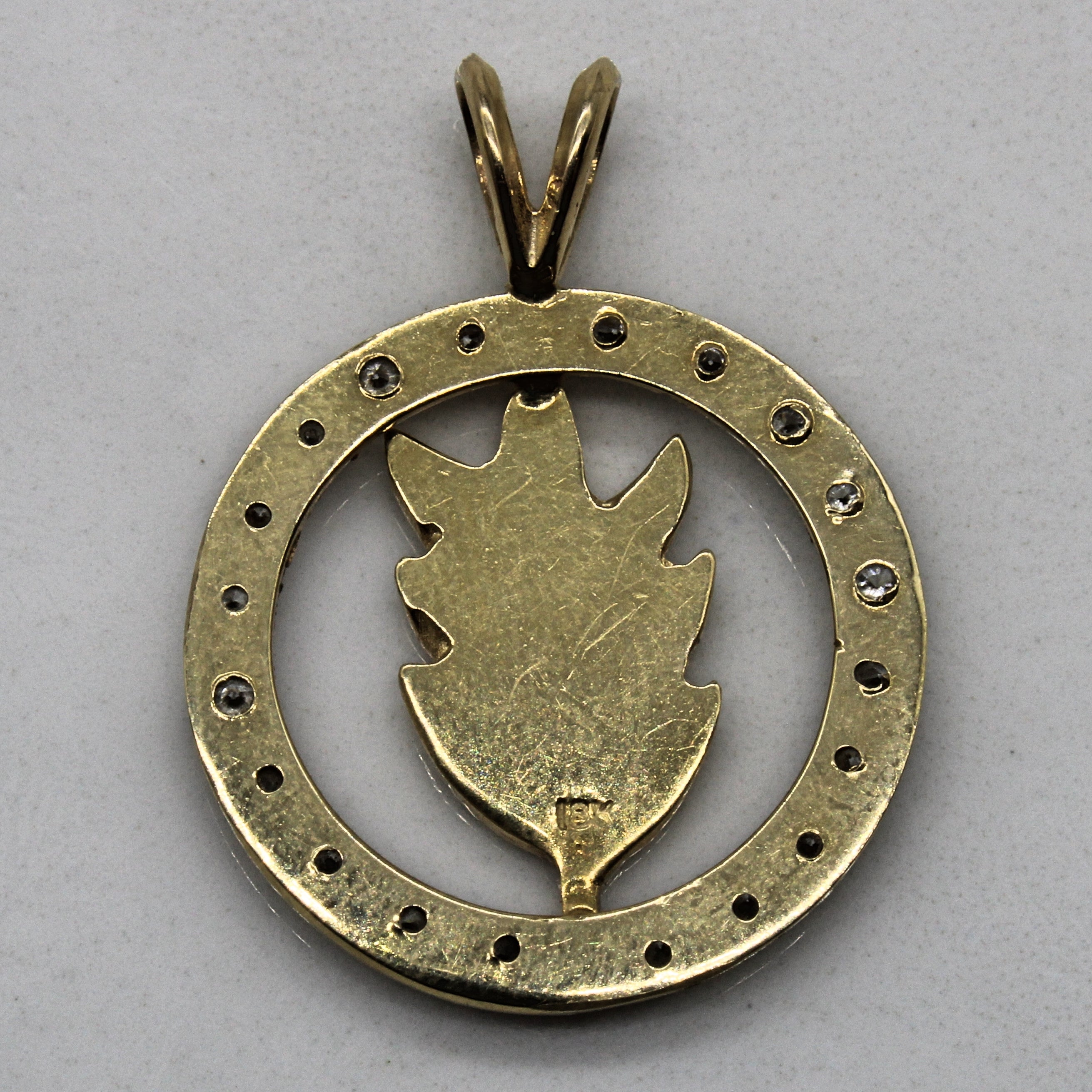 Diamond Leaf Circular Pendant | 0.32ctw |