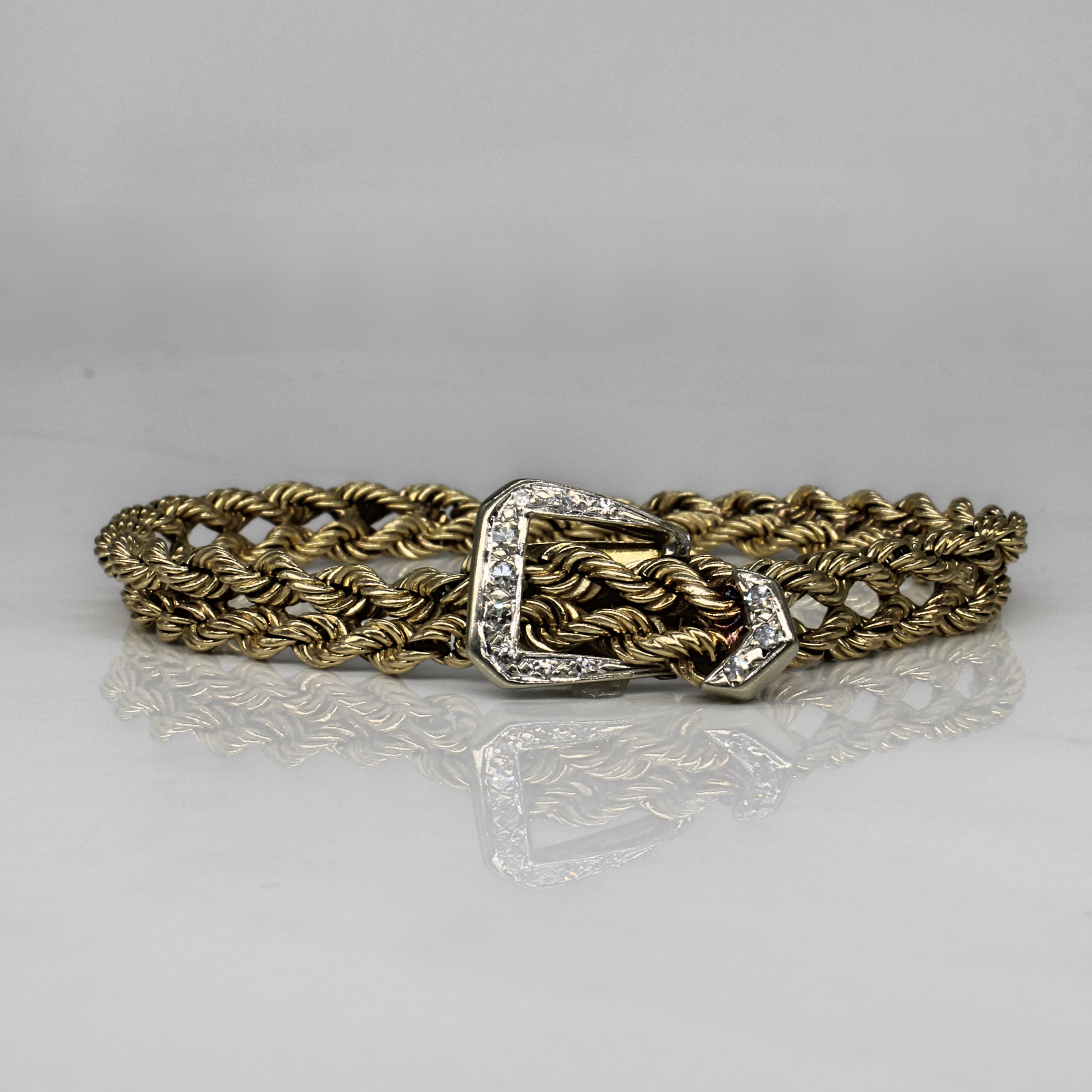 Diamond Braided Belt Bracelet | 0.15ctw | 8.25" |