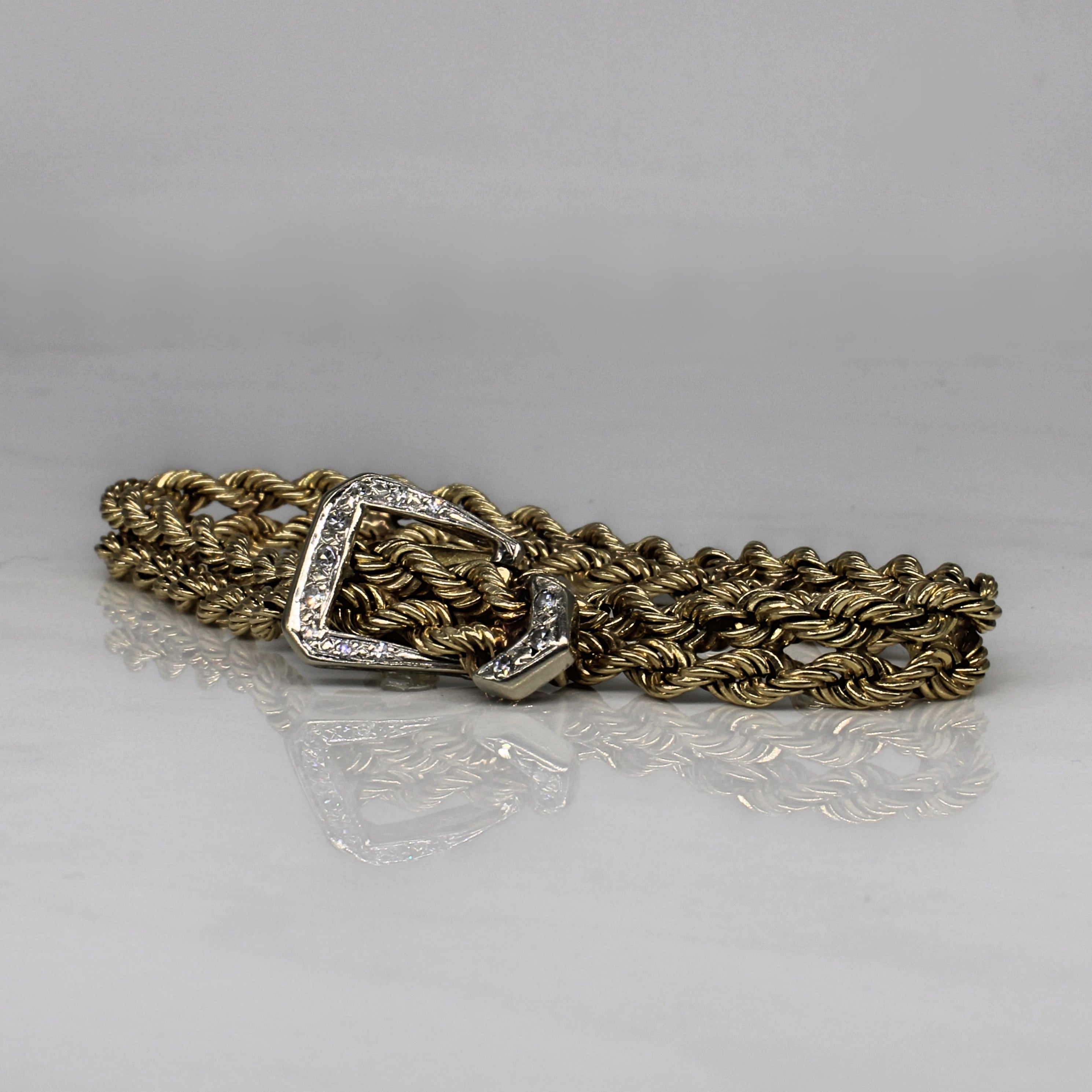 Diamond Braided Belt Bracelet | 0.15ctw | 8.25" |