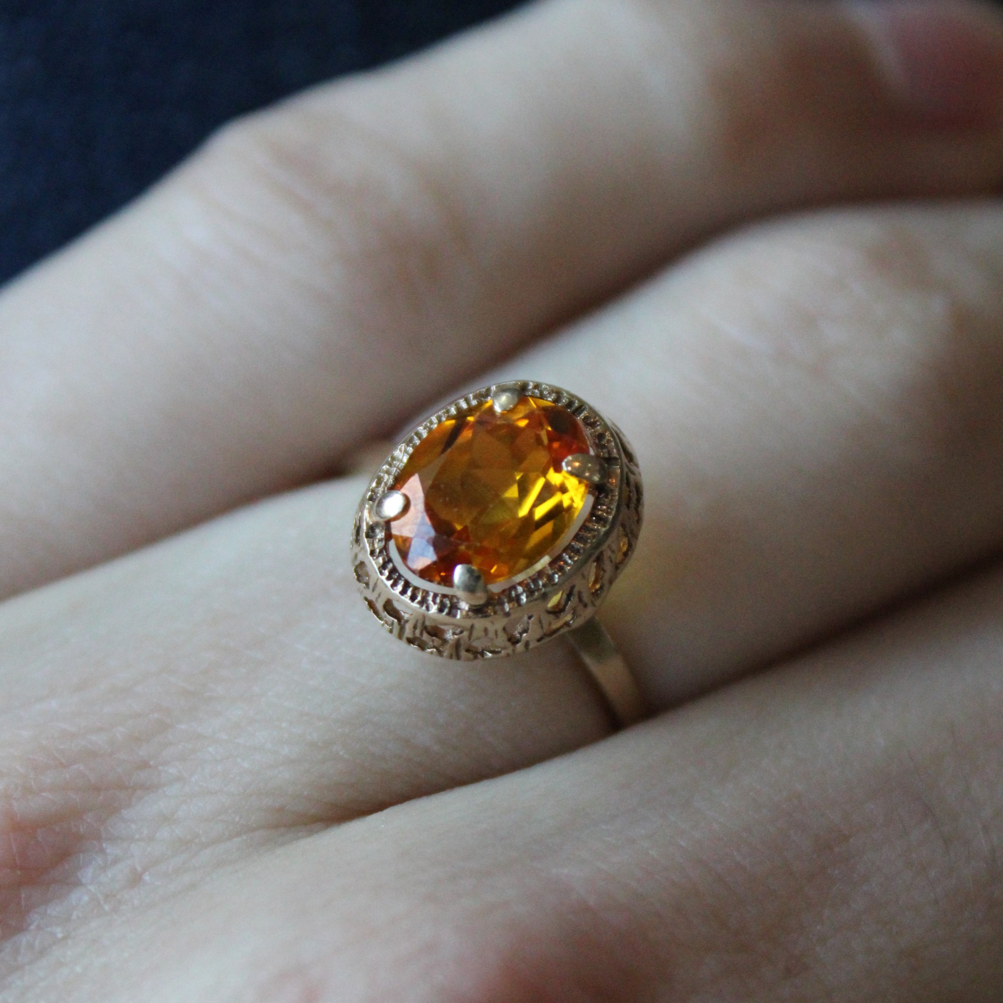 Synthetic Yellow Sapphire Cocktail Ring | 2.10ct | SZ 7.25 |