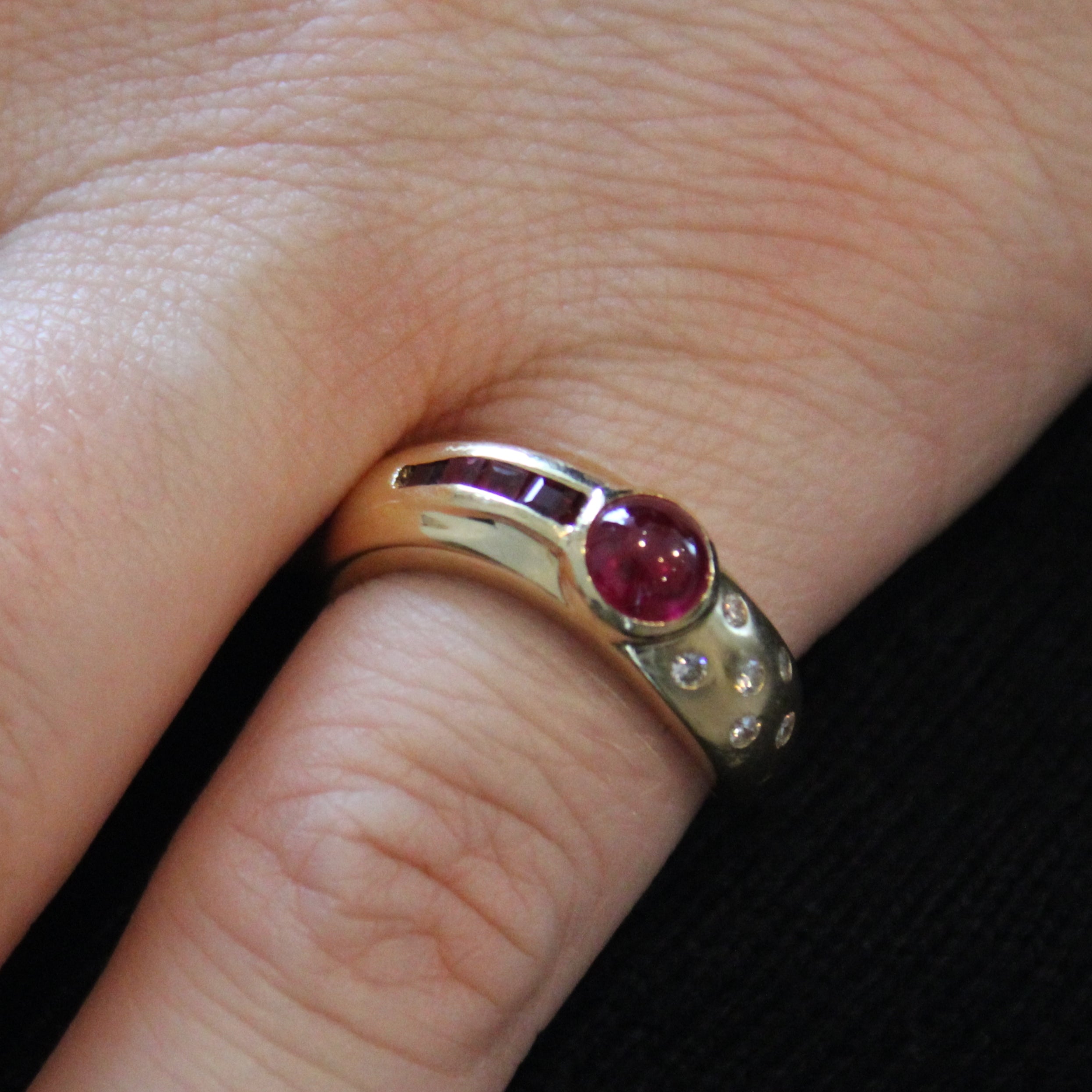 Ruby & Diamond Abstract Ring | 1.06ctw, 0.03ctw | SZ 6.5 |