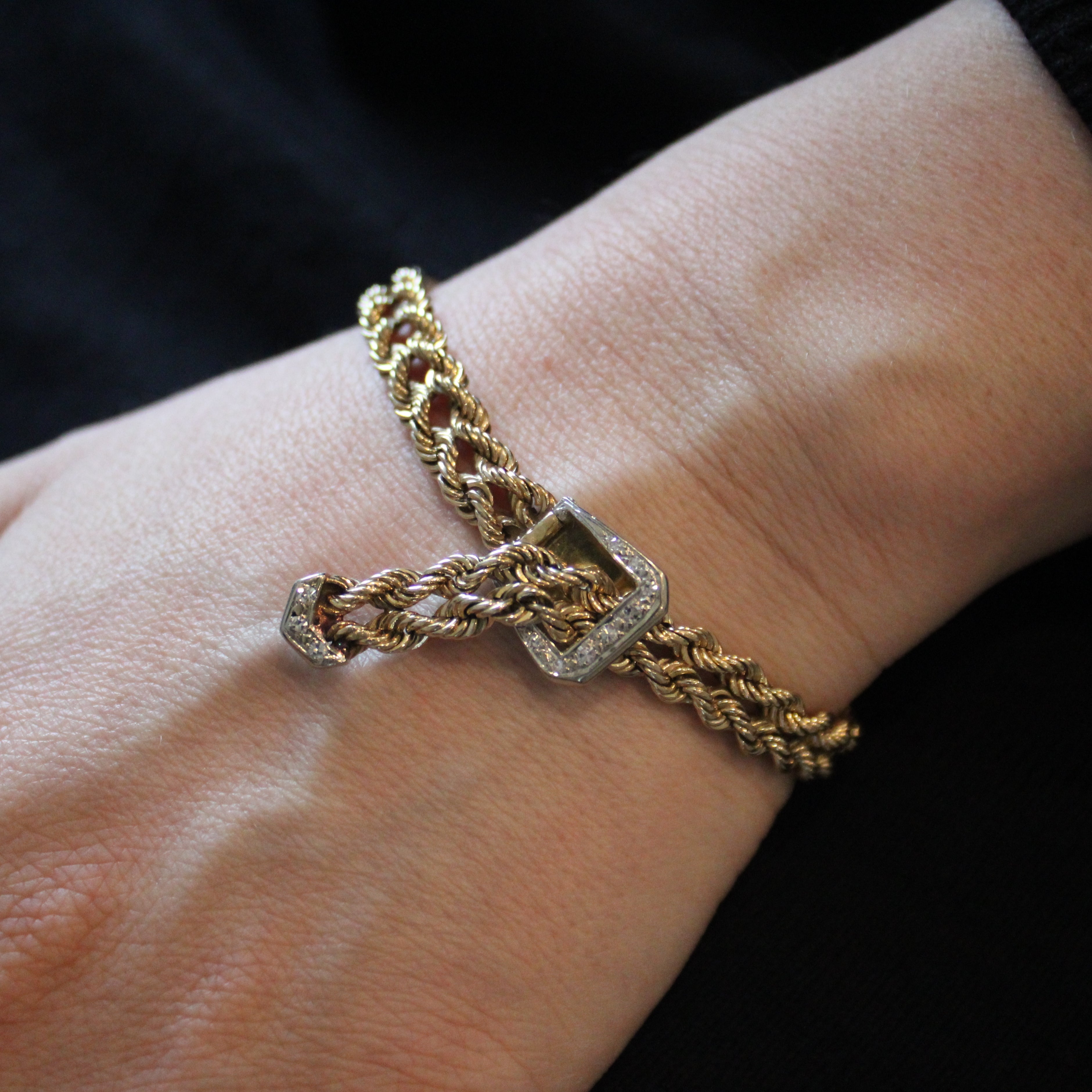 Diamond Braided Belt Bracelet | 0.15ctw | 8.25" |
