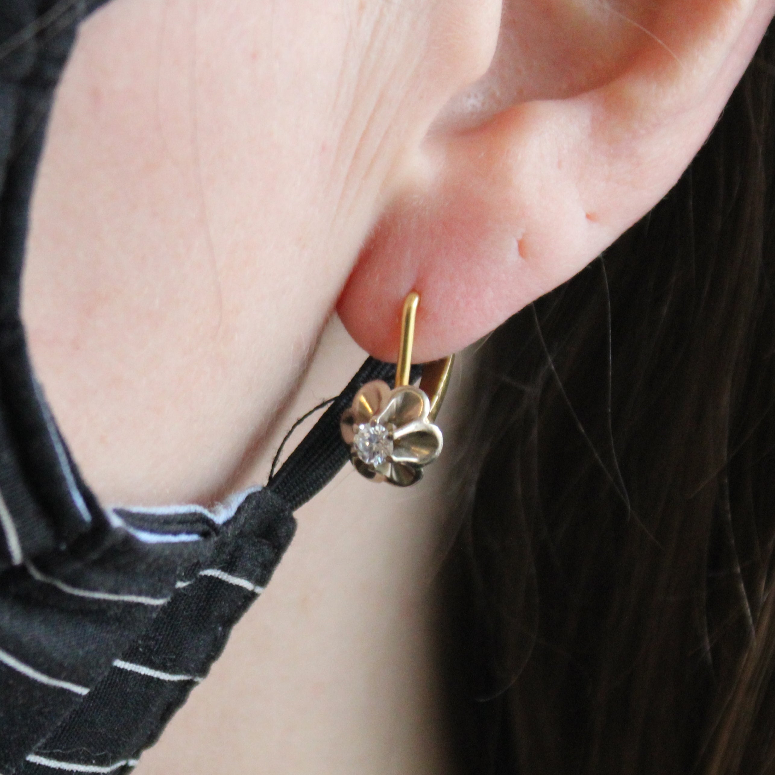 Diamond Cathedral Set Huggie Earrings | 0.38ctw |