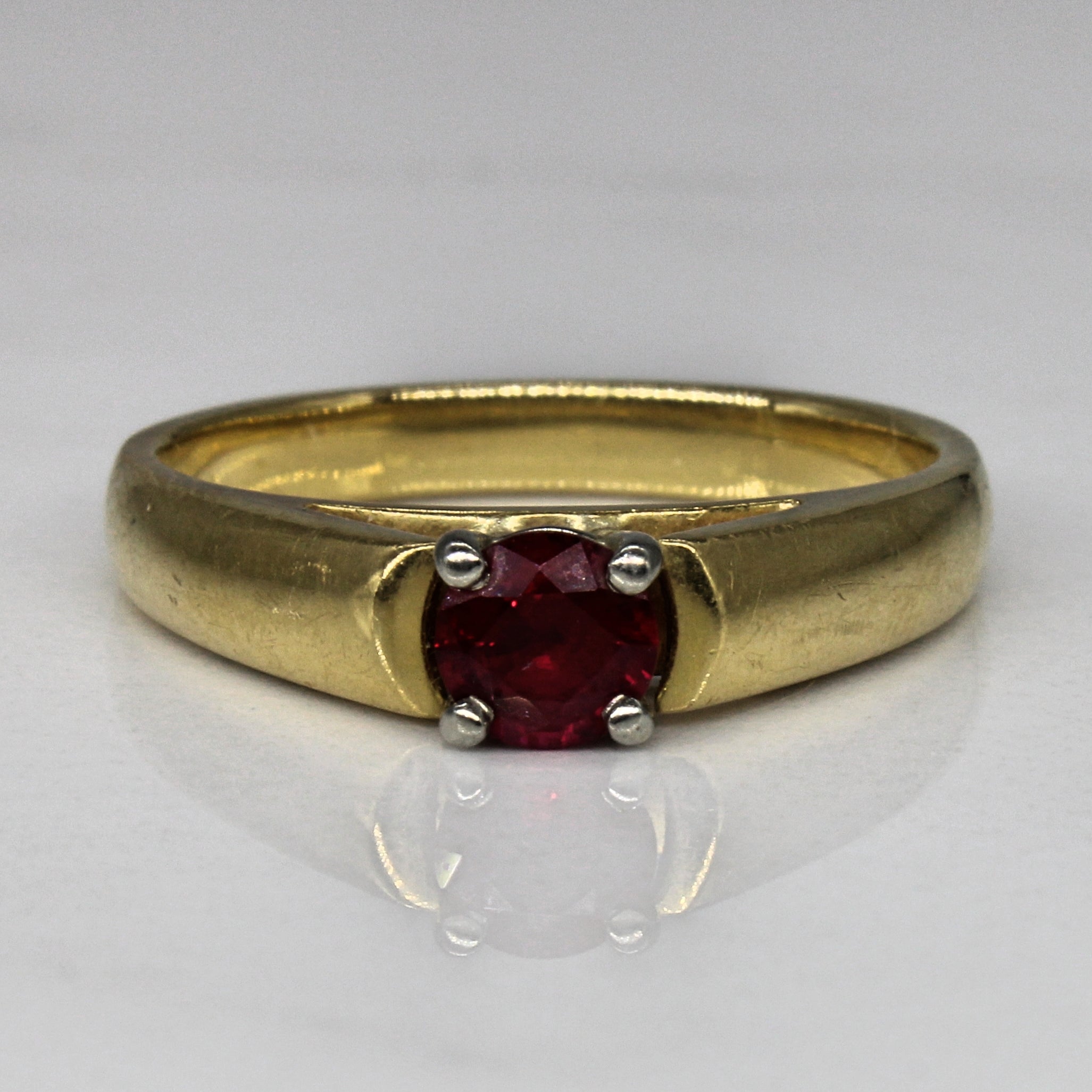 Low Profile Ruby Solitaire Ring | 0.40ct | SZ 7.5 |