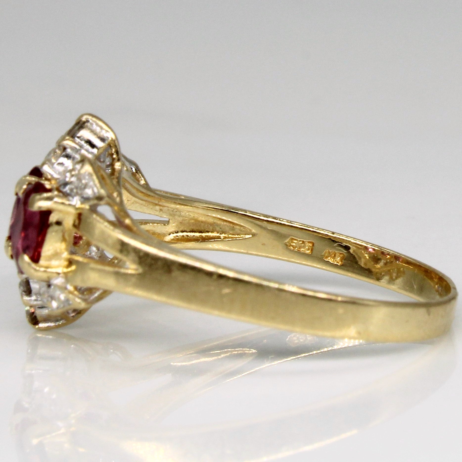 Three Stone Ruby & Diamond Ring | 0.60ctw, 0.14ctw | SZ 6.5 |