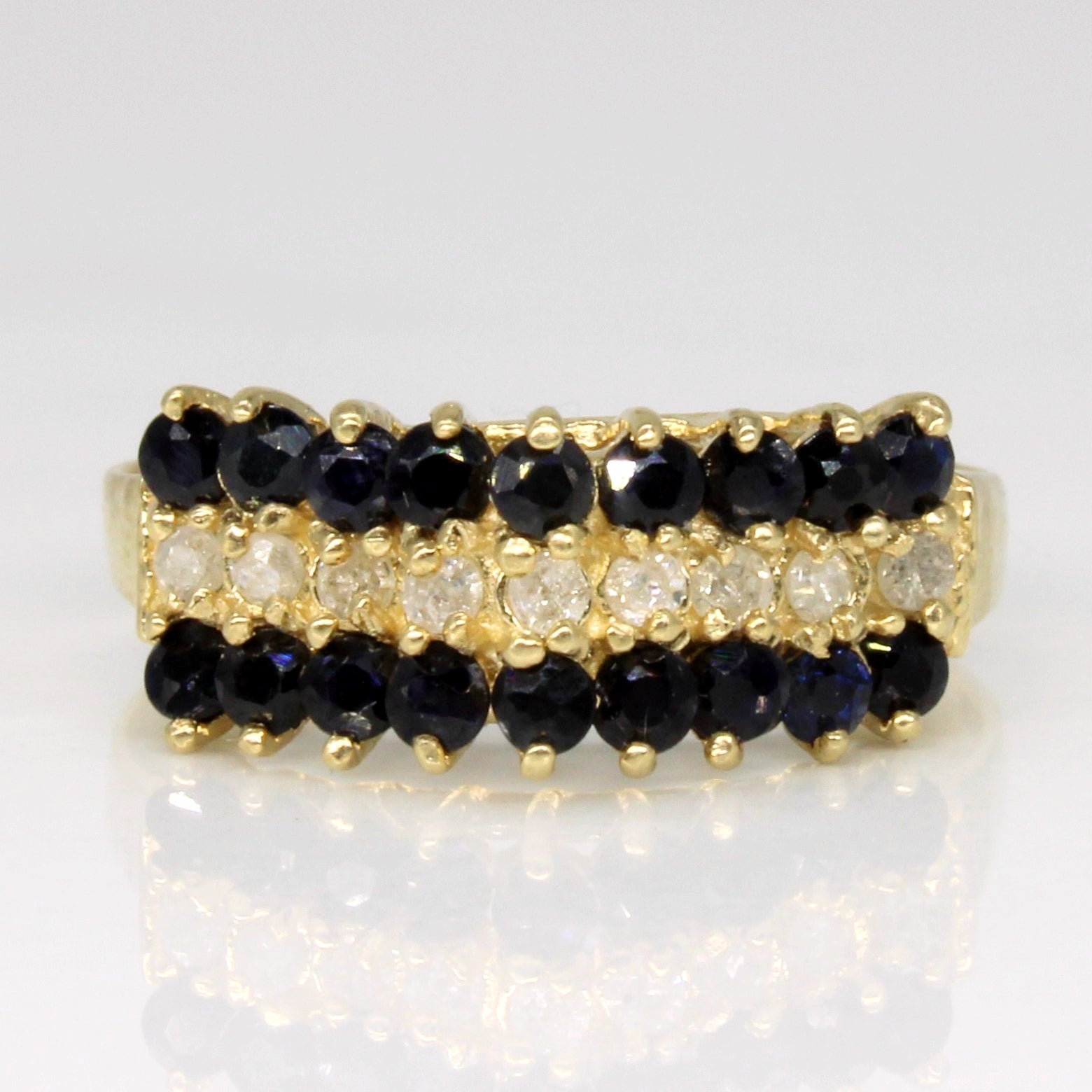 Pointed Sapphire & Diamond Ring | 0.40ctw, 0.09ctw | SZ 6.25 |