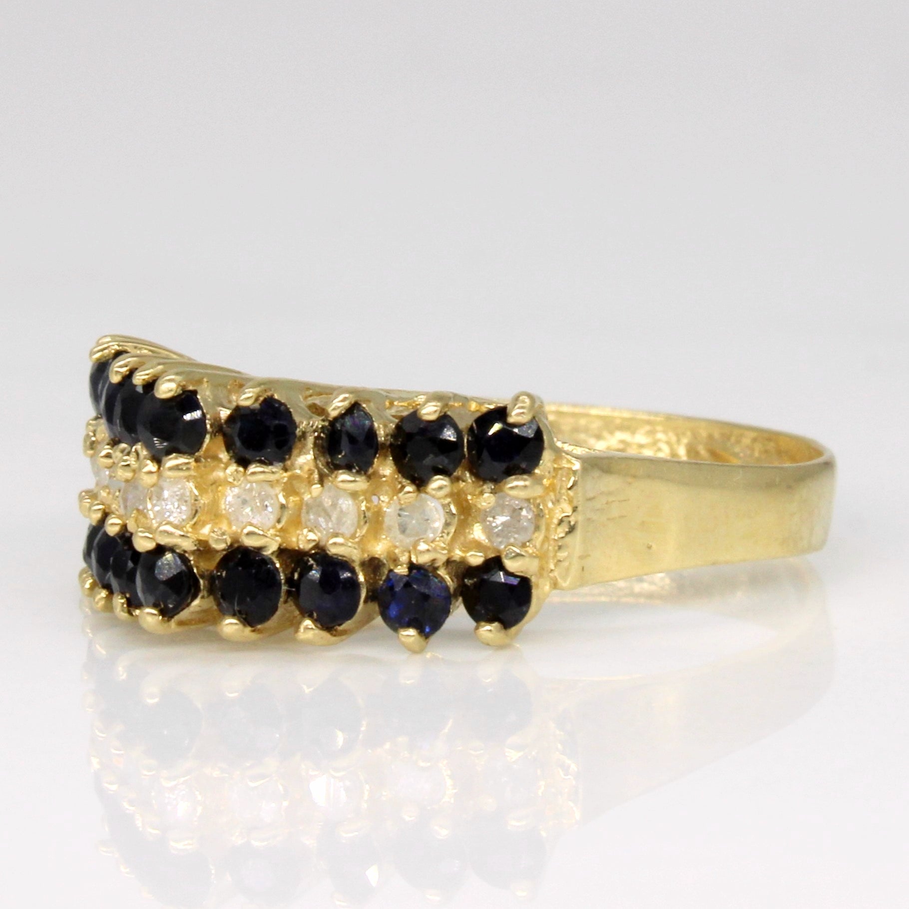 Pointed Sapphire & Diamond Ring | 0.40ctw, 0.09ctw | SZ 6.25 |