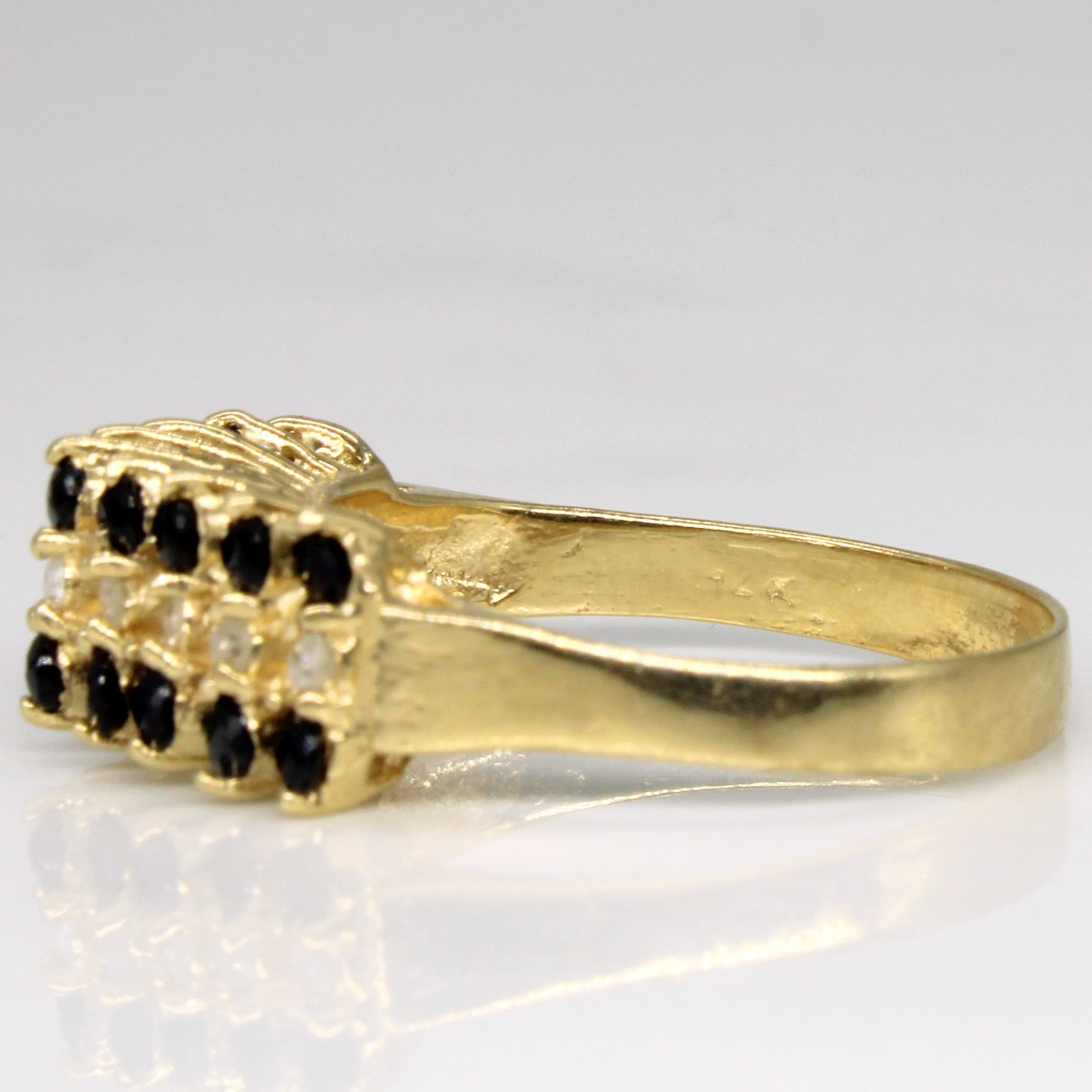 Pointed Sapphire & Diamond Ring | 0.40ctw, 0.09ctw | SZ 6.25 |