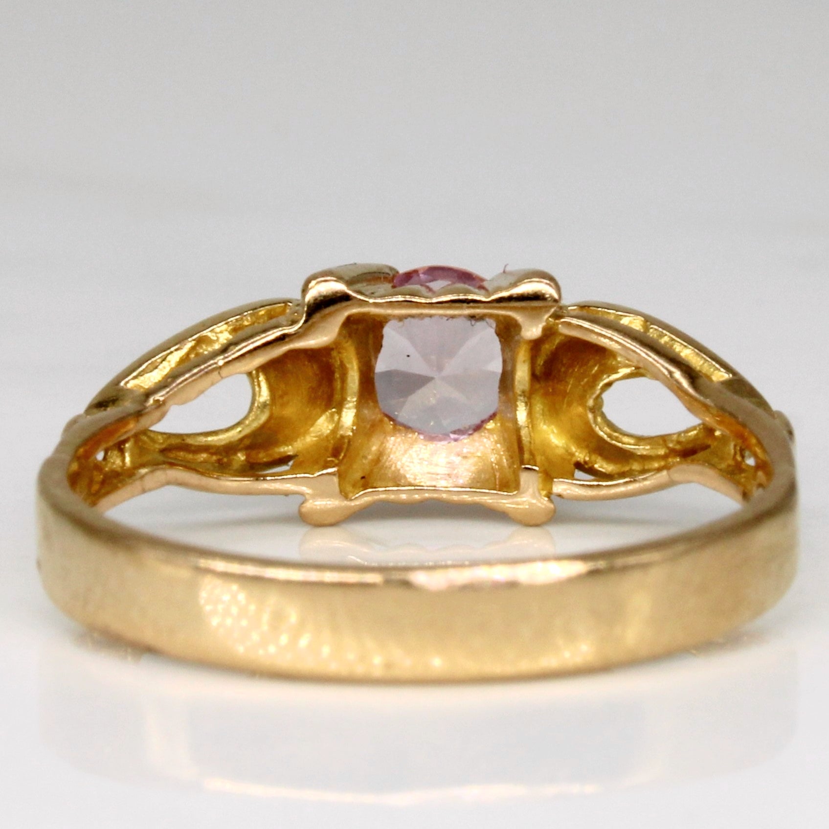 Synthetic Pink Sapphire High Set Ring | 0.60ct | SZ 7 |
