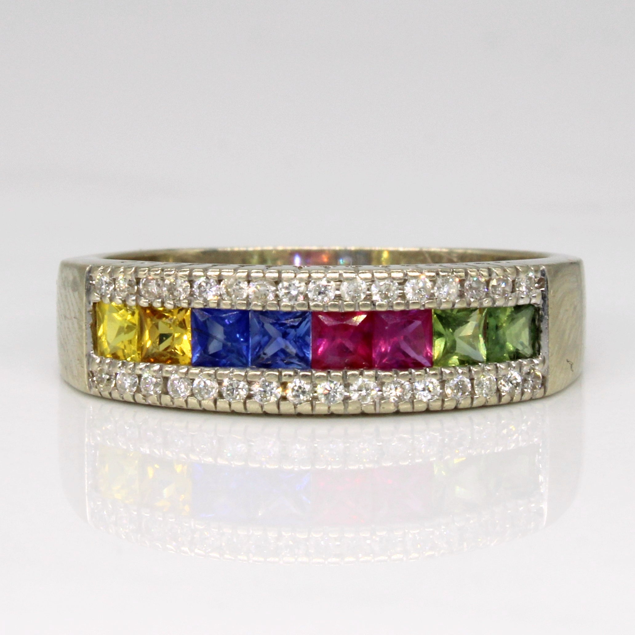 Multi Gem Rainbow Ring | 0.99ctw | SZ 9 |