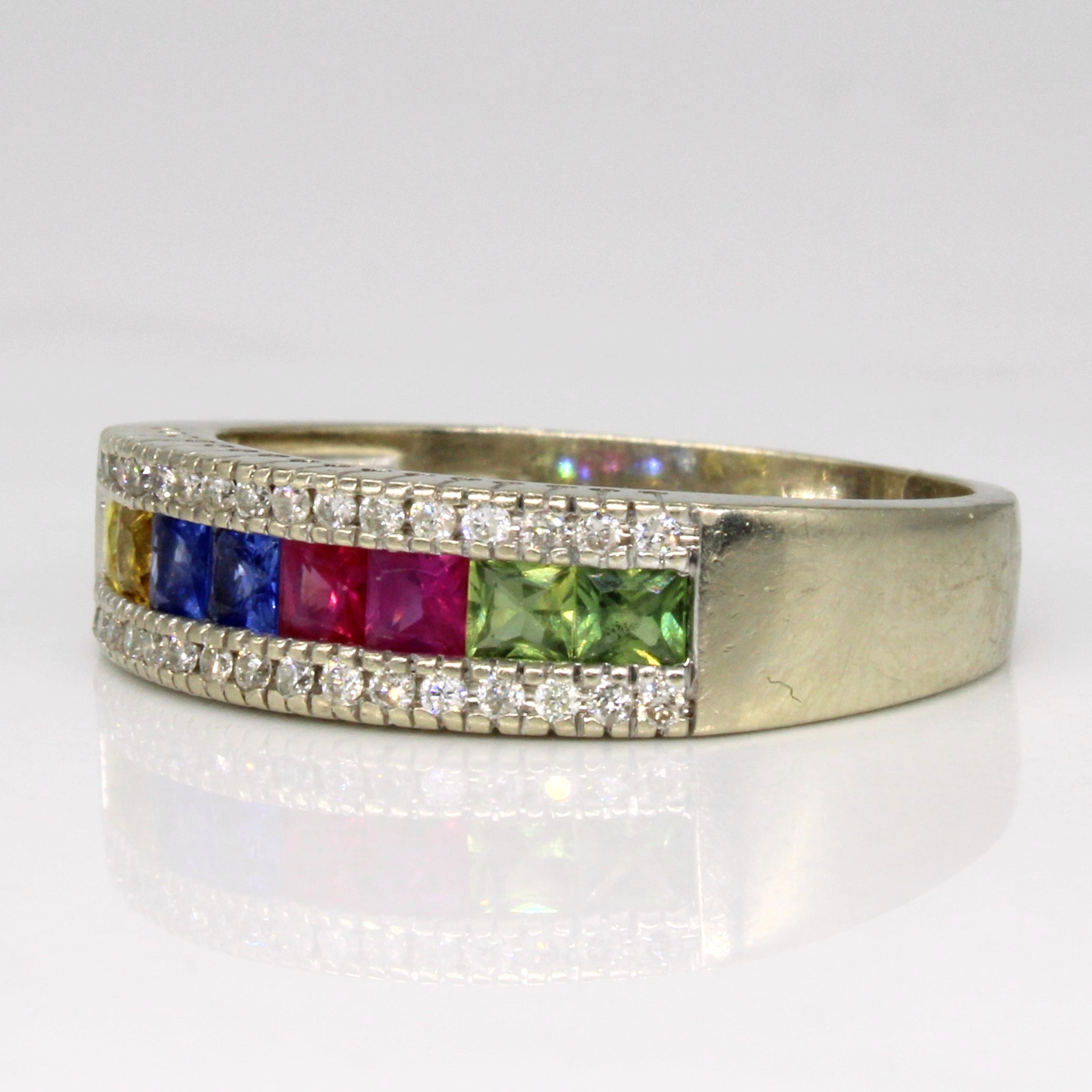 Multi Gem Rainbow Ring | 0.99ctw | SZ 9 |