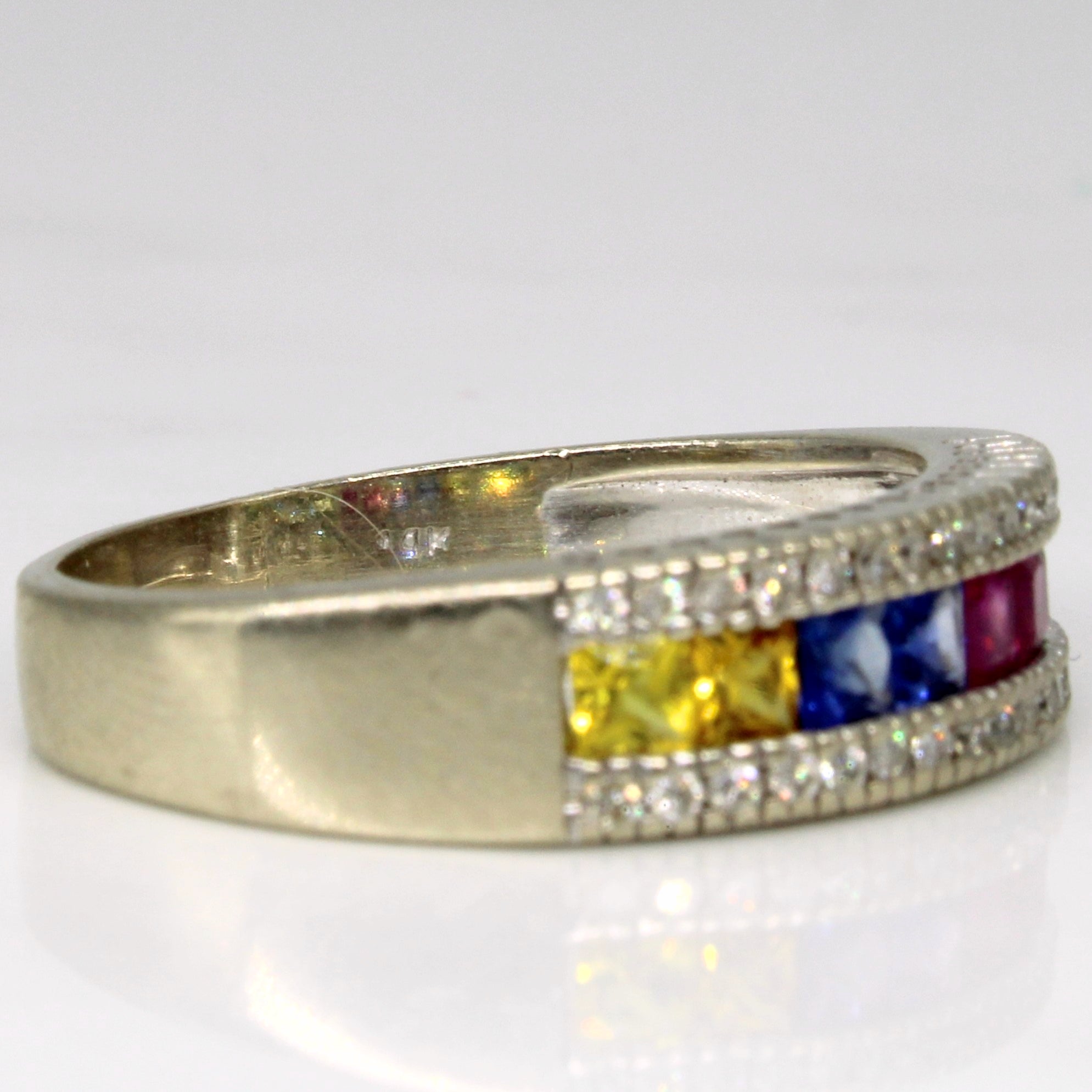 Multi Gem Rainbow Ring | 0.99ctw | SZ 9 |