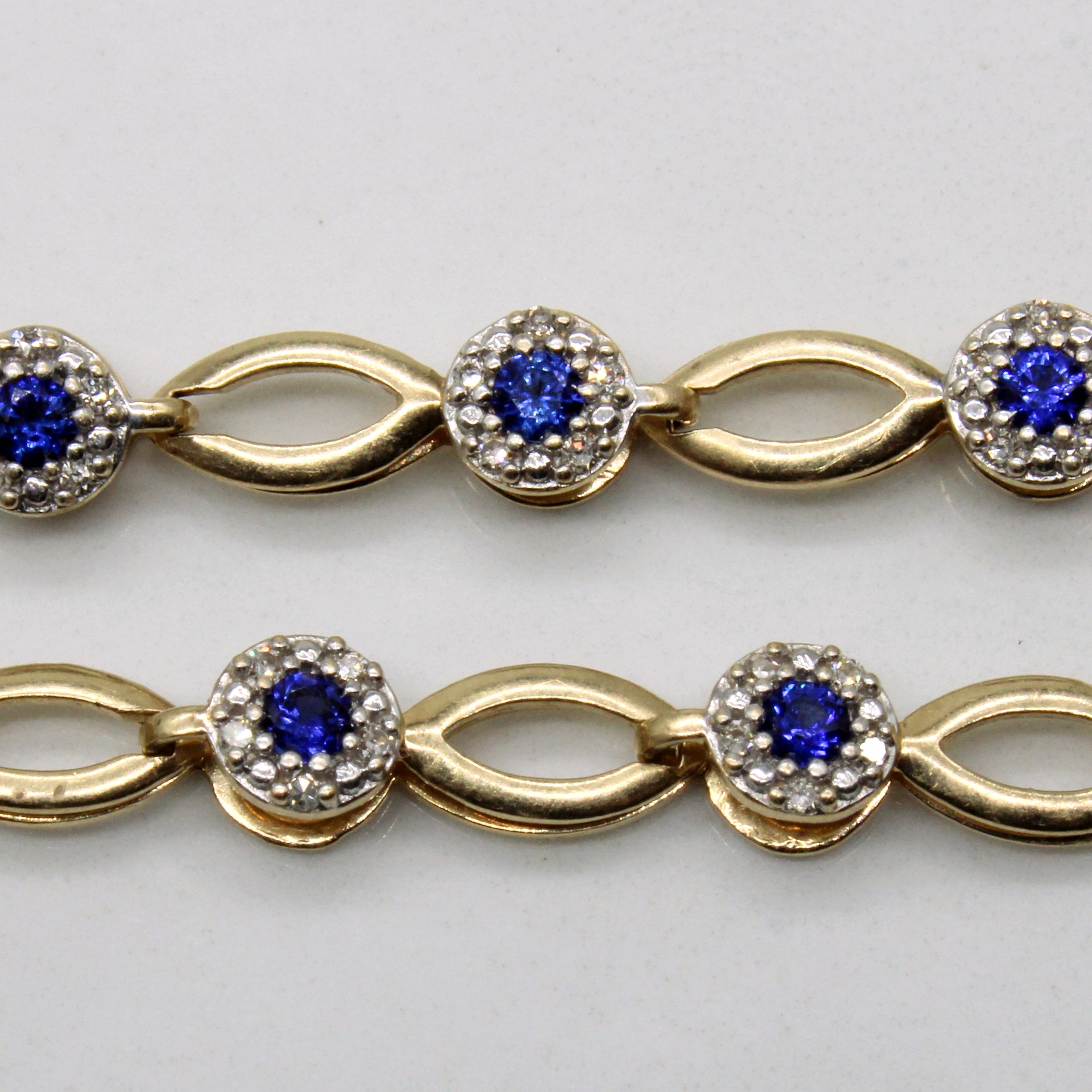 Sapphire & Diamond Halo Bracelet | 0.56ctw, 0.21ctw | 7.5" |