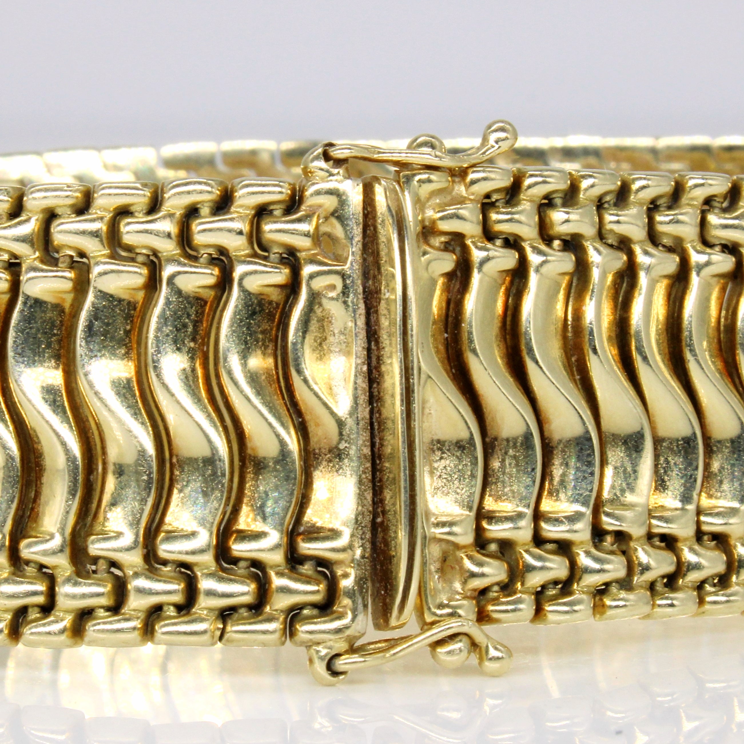 14k Yellow Gold Wide Bracelet | 7.5" |
