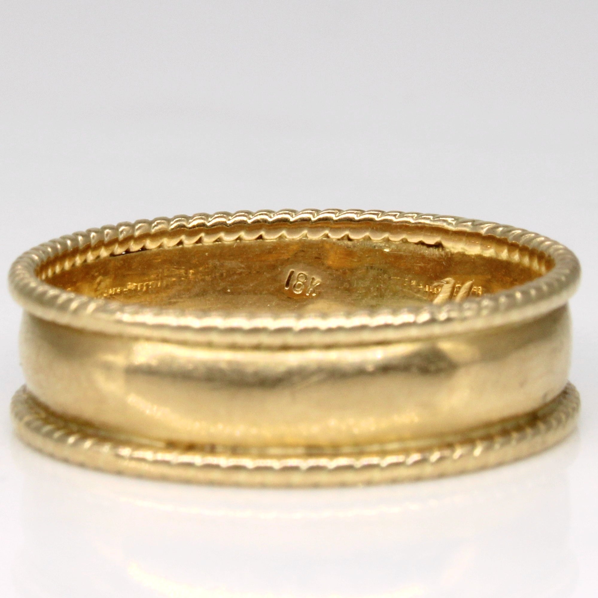 Bague dorée à bordure cordée | Taille 10 |