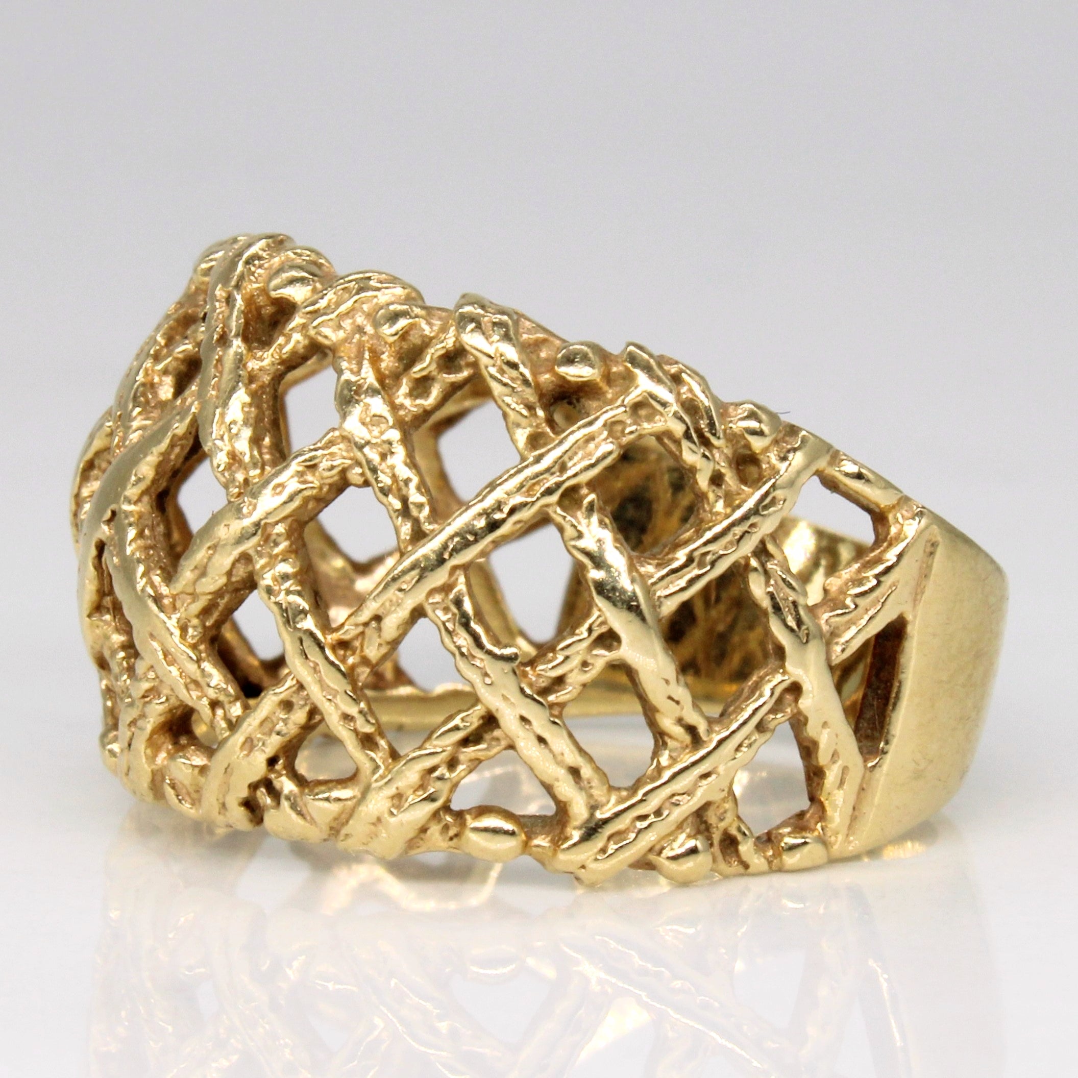Yellow Gold Lattice Ring | SZ 8.25 |