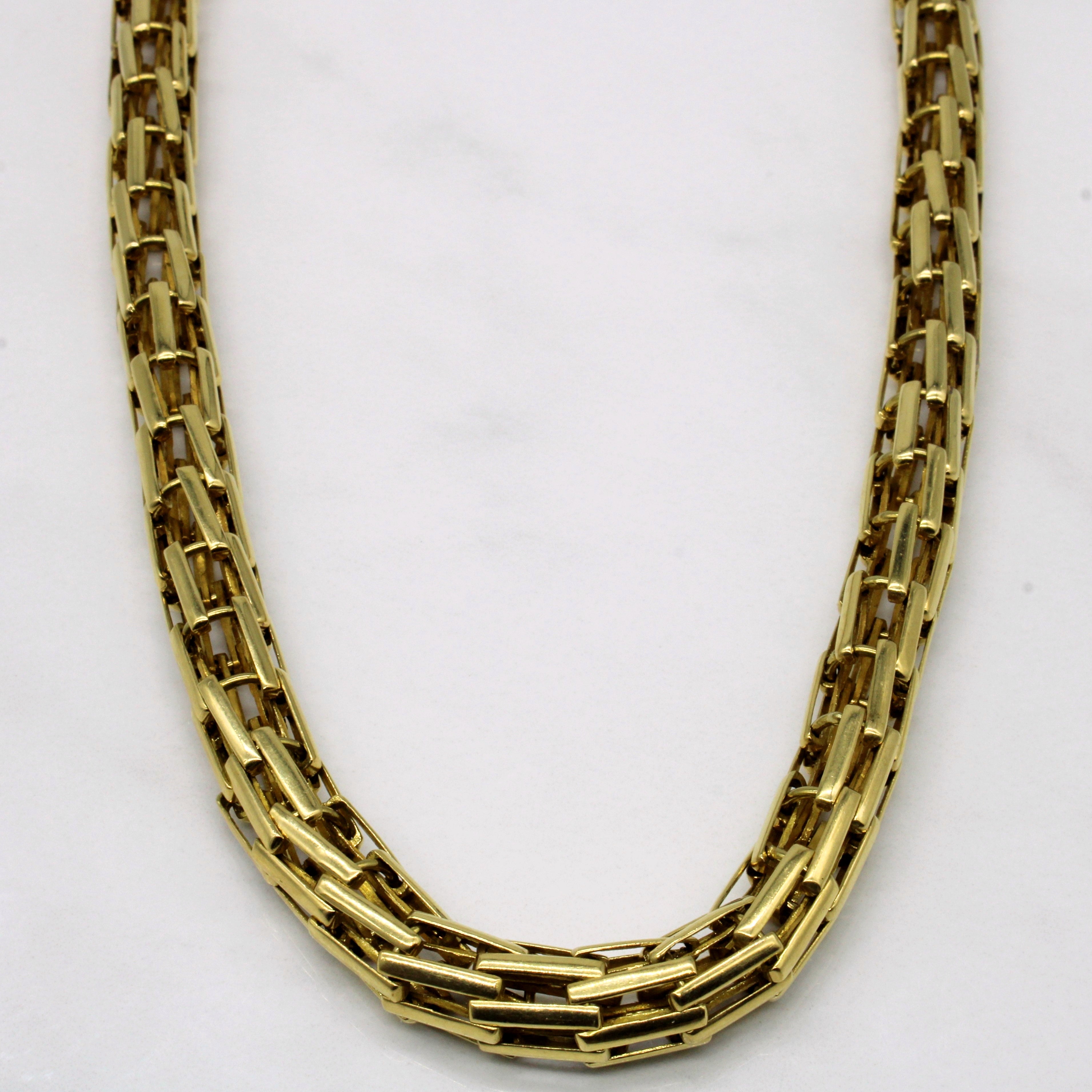 Collier chaîne cage à oiseaux en or jaune | 18" |