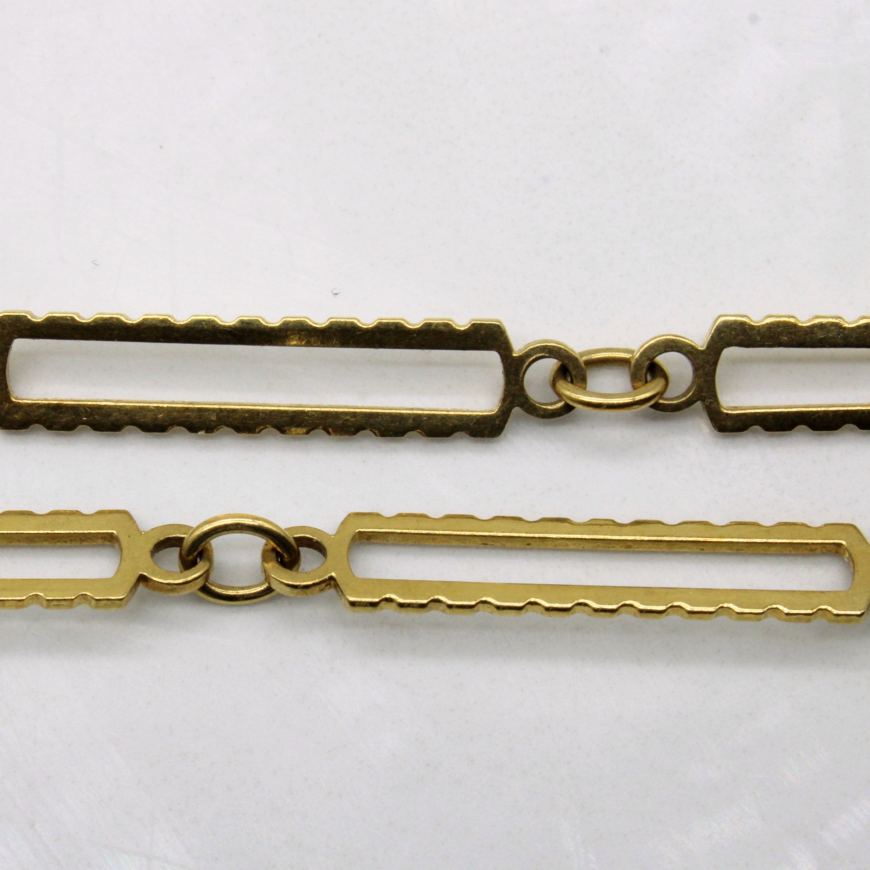 18k Yellow Gold Scalloped Paper Clip Chain | 36" |