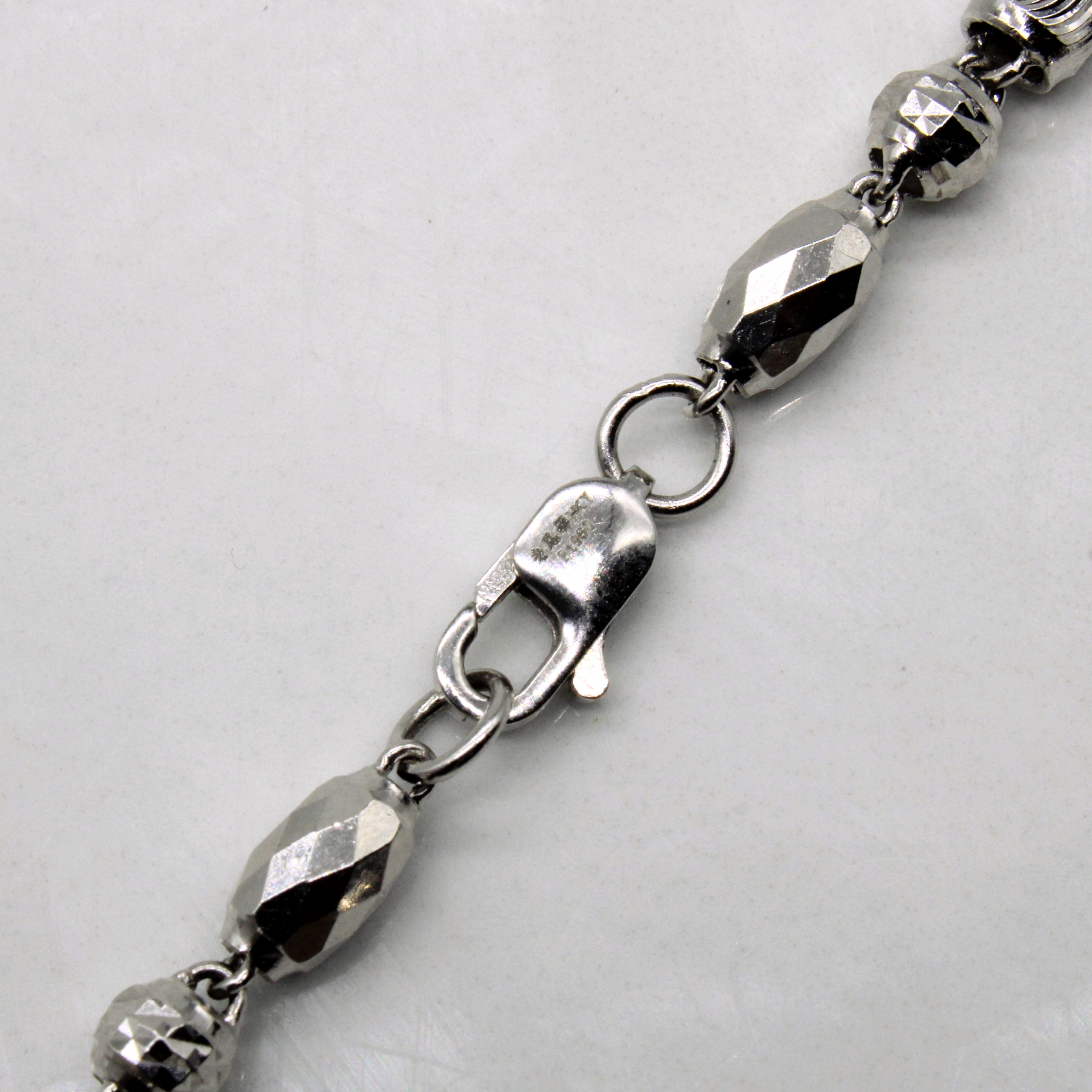Platinum Bead Necklace | 19" |