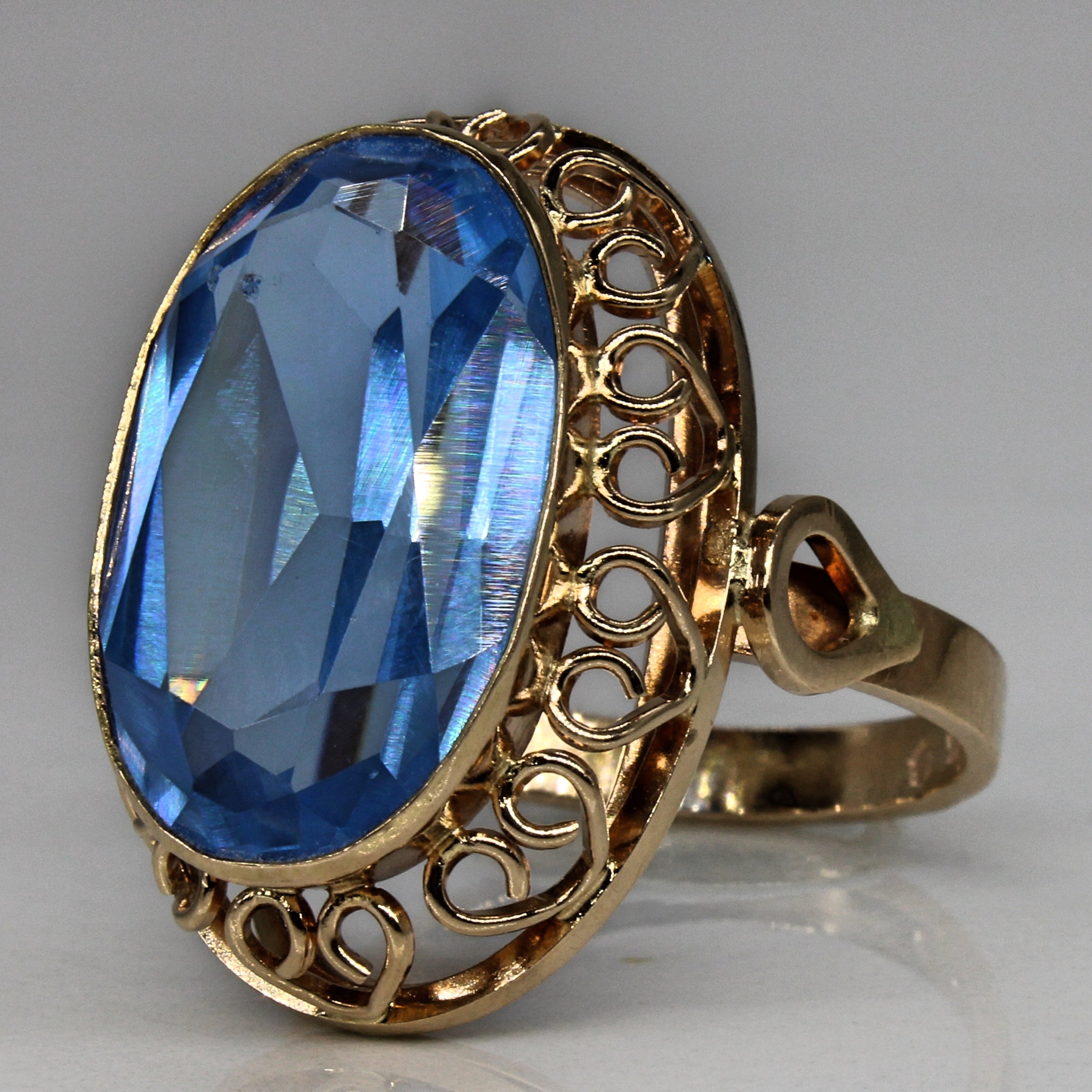 Vintage Heart Halo Synthetic Spinel Cocktail Ring | 11.50ct | SZ 8.25 |