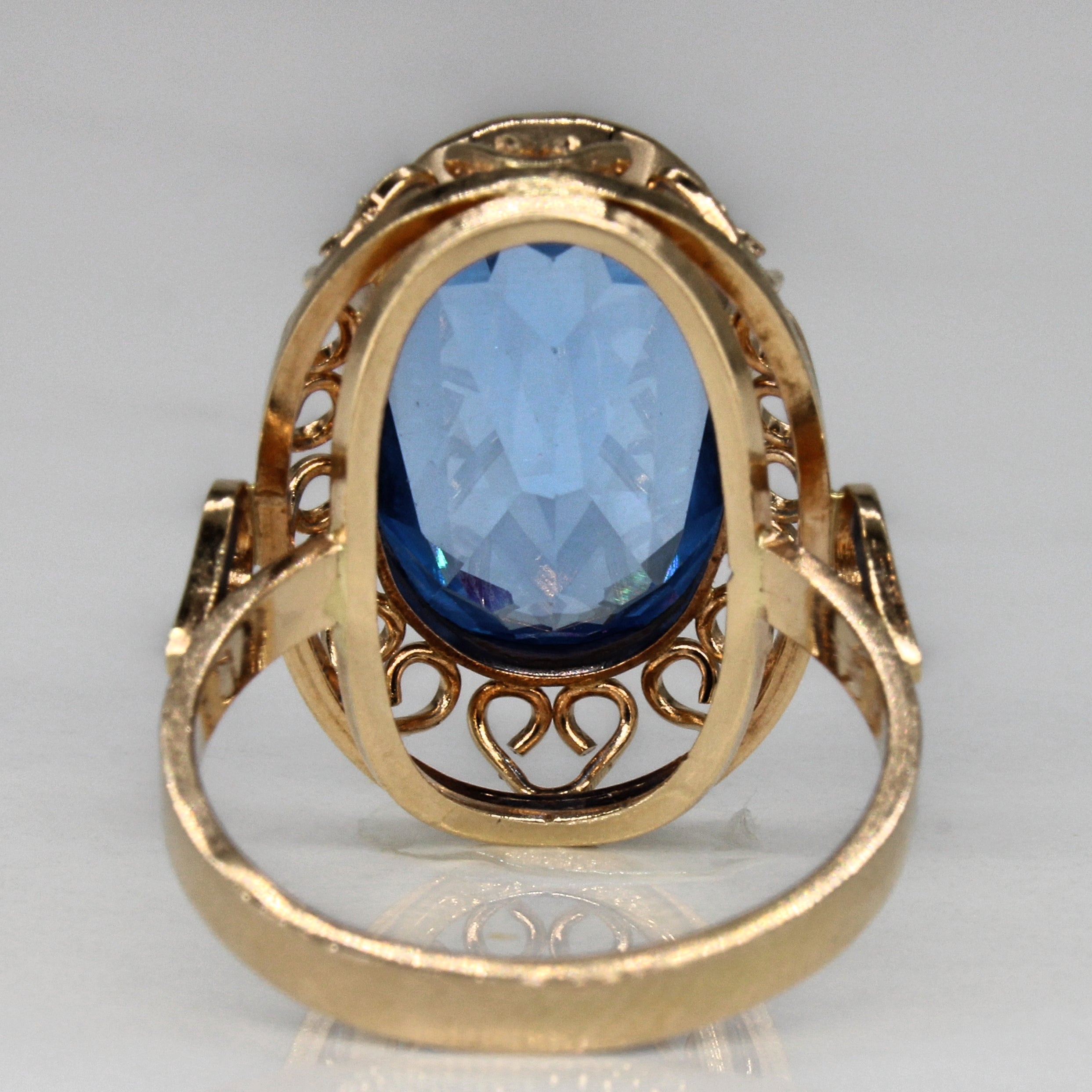 Vintage Heart Halo Synthetic Spinel Cocktail Ring | 11.50ct | SZ 8.25 |
