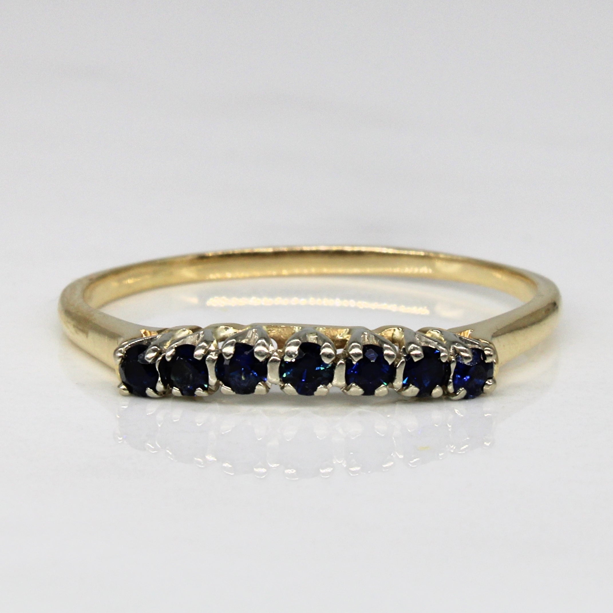 Synthetic Sapphire Curved Ring | 0.28ctw | SZ 12 |