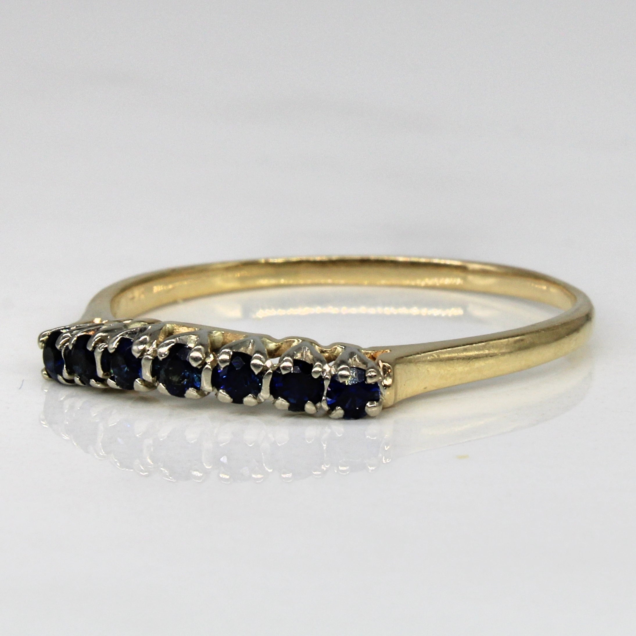 Synthetic Sapphire Curved Ring | 0.28ctw | SZ 12 |