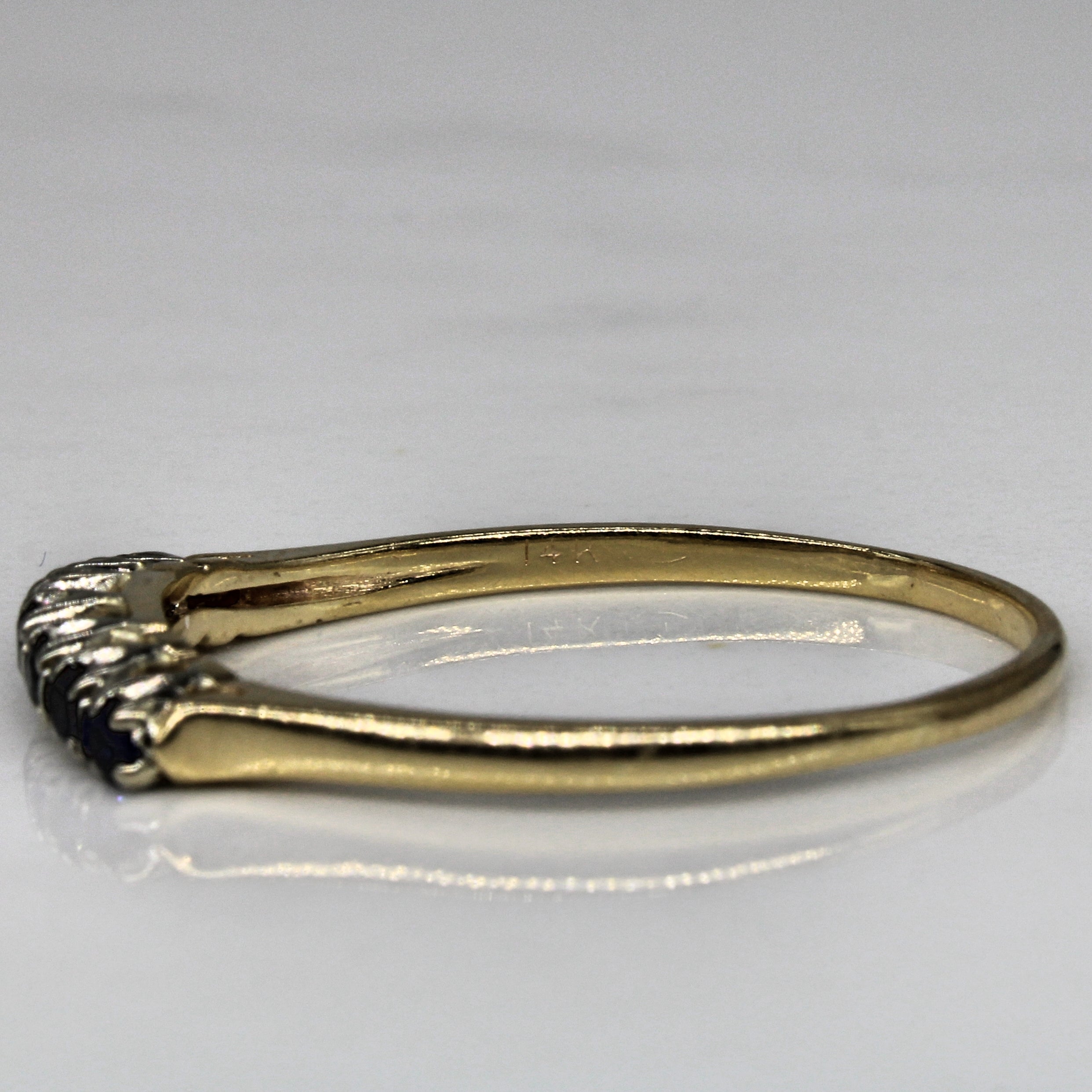 Synthetic Sapphire Curved Ring | 0.28ctw | SZ 12 |