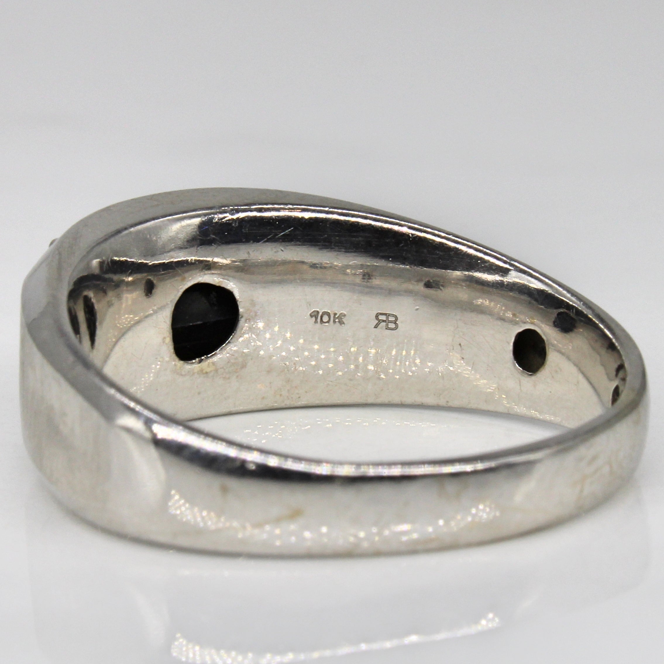 Onyx & Diamond Brushed Finish Ring | 2.00ct, 0.03ctw | SZ 12.25 |