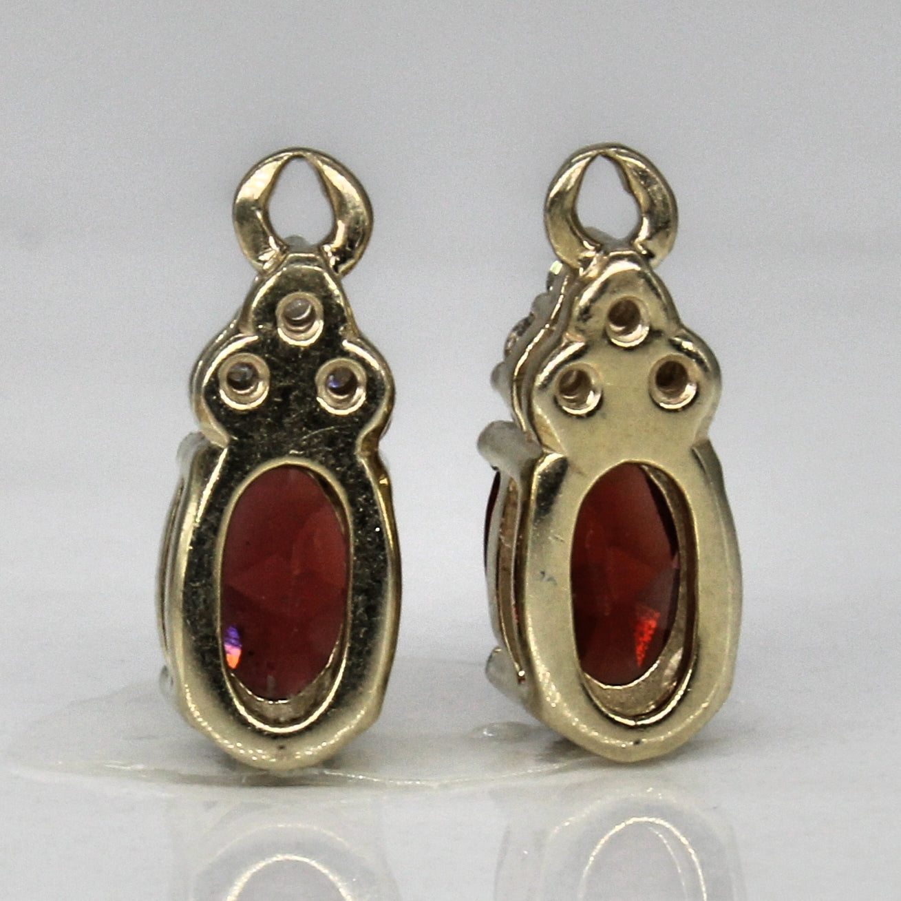 Garnet & Diamond Earring Jackets | 0.70ctw, 0.06ctw