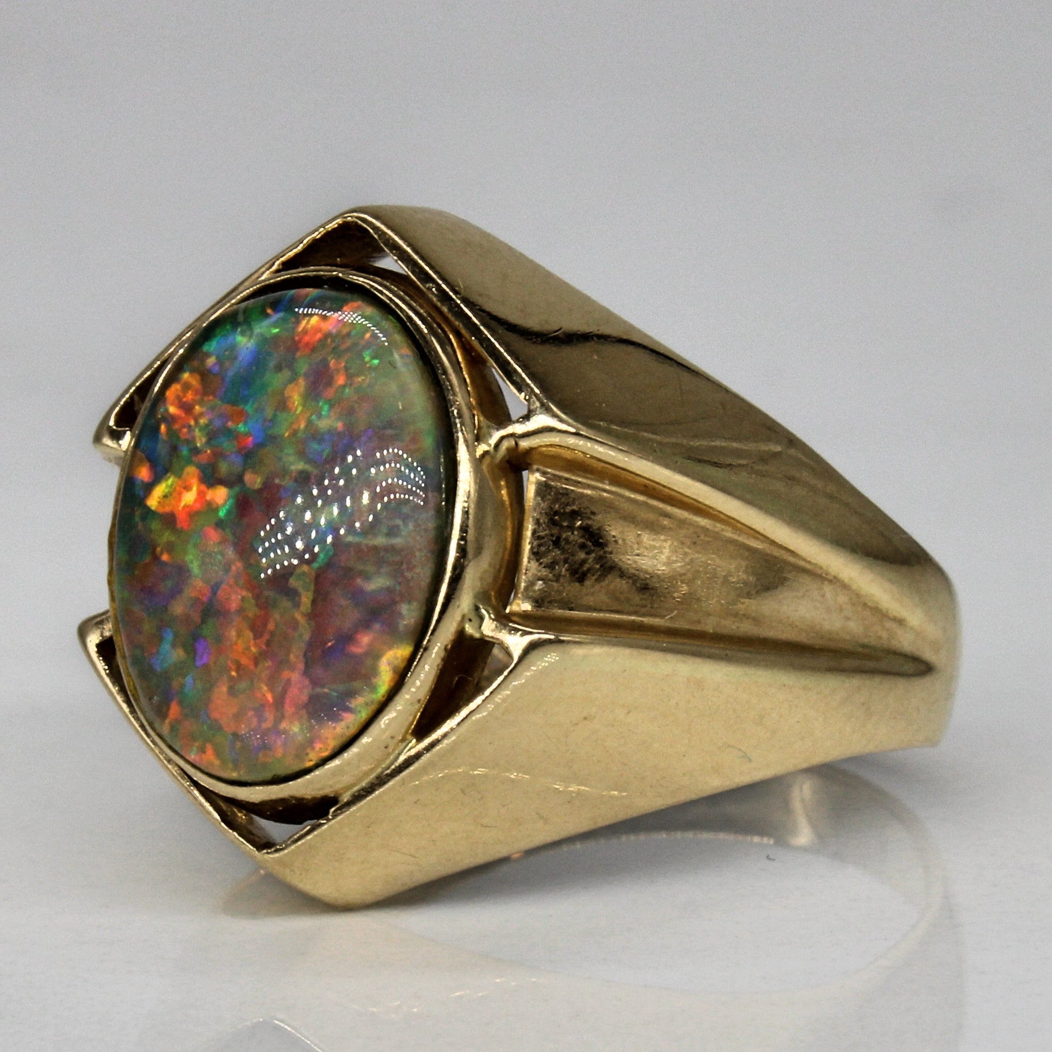 Synthetic Opal Cocktail Ring | 2.95ct | SZ 7.75 |