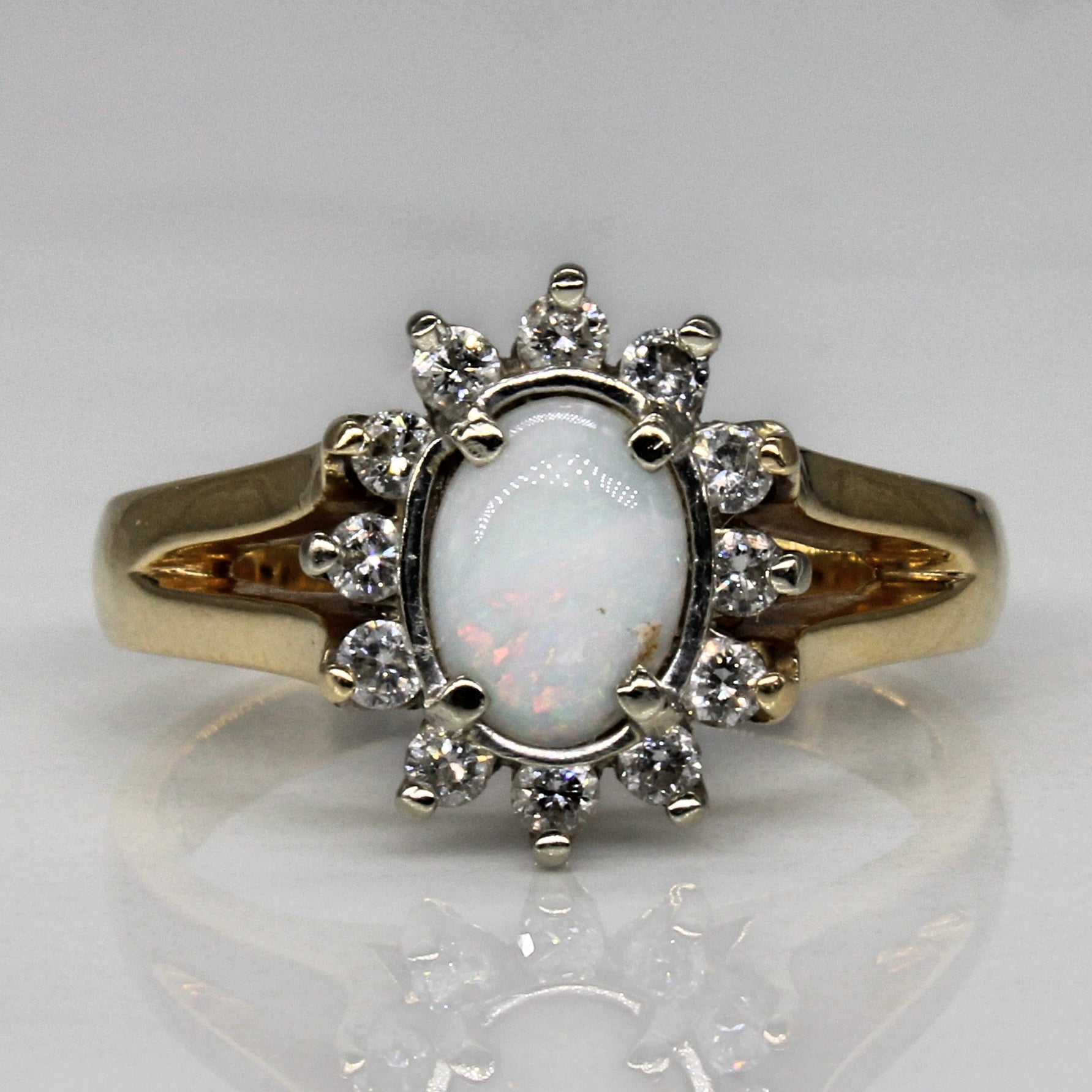 Opal & Diamond Cocktail Ring | 0.25ct, 0.24ctw | SZ 6.5 |