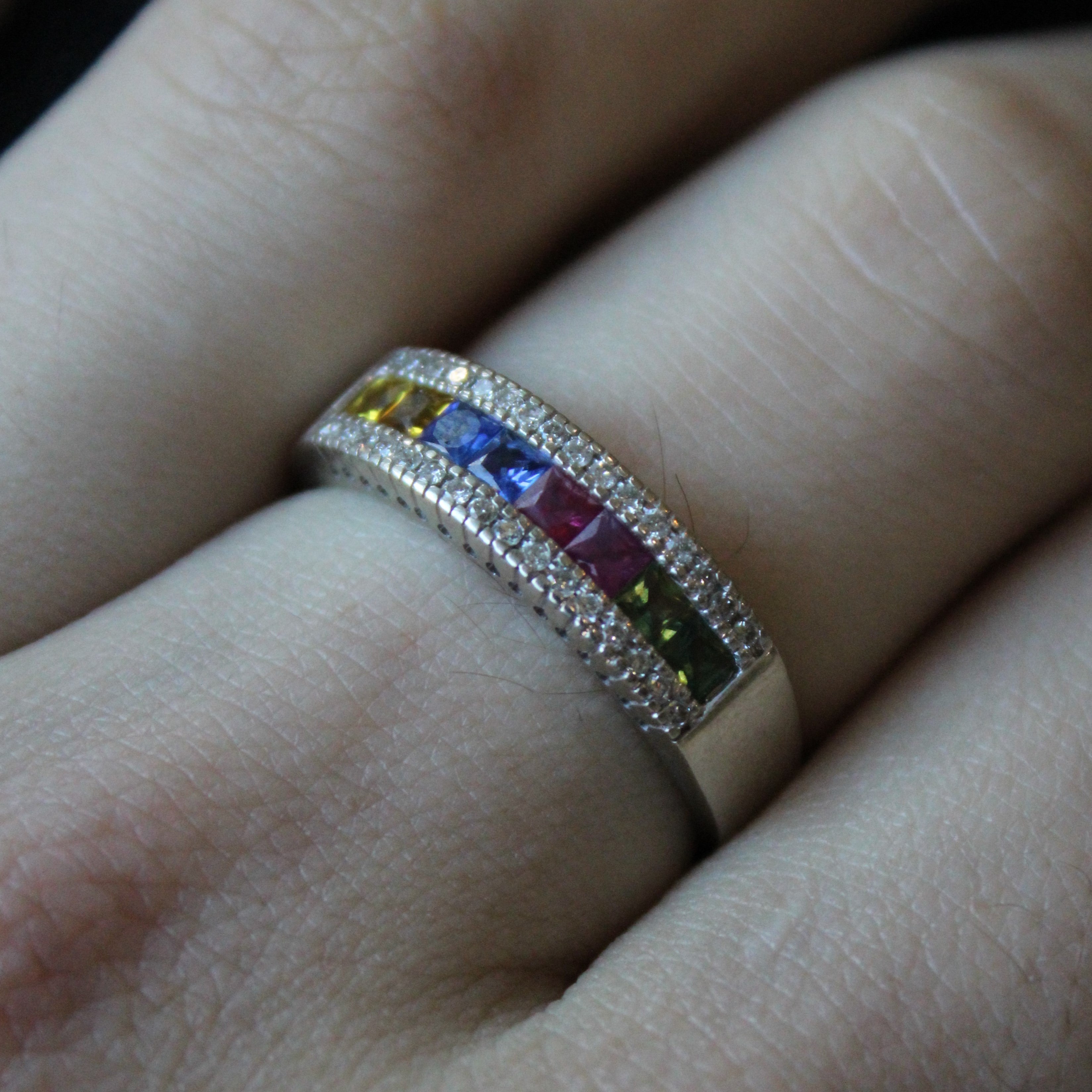 Multi Gem Rainbow Ring | 0.99ctw | SZ 9 |