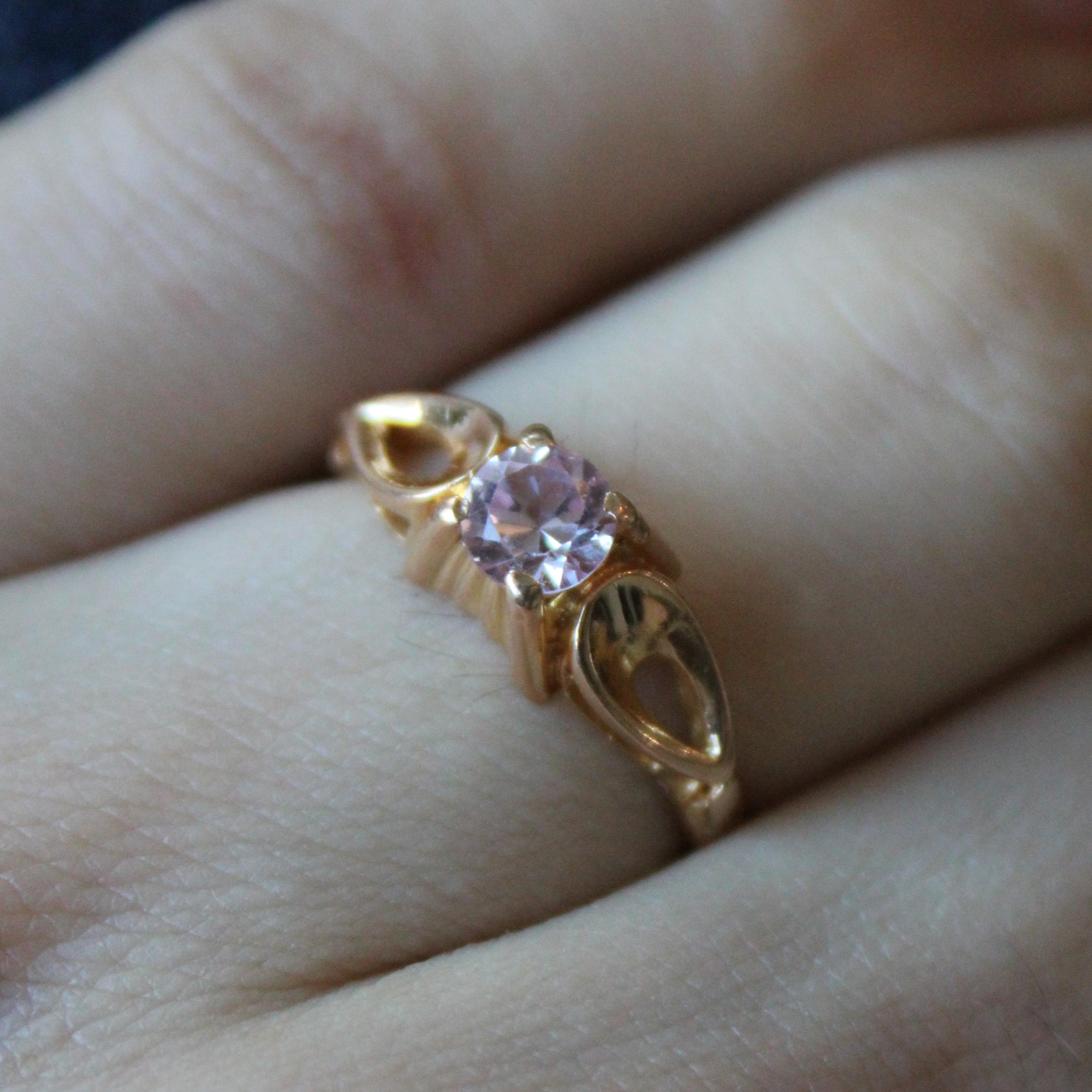 Synthetic Pink Sapphire High Set Ring | 0.60ct | SZ 7 |