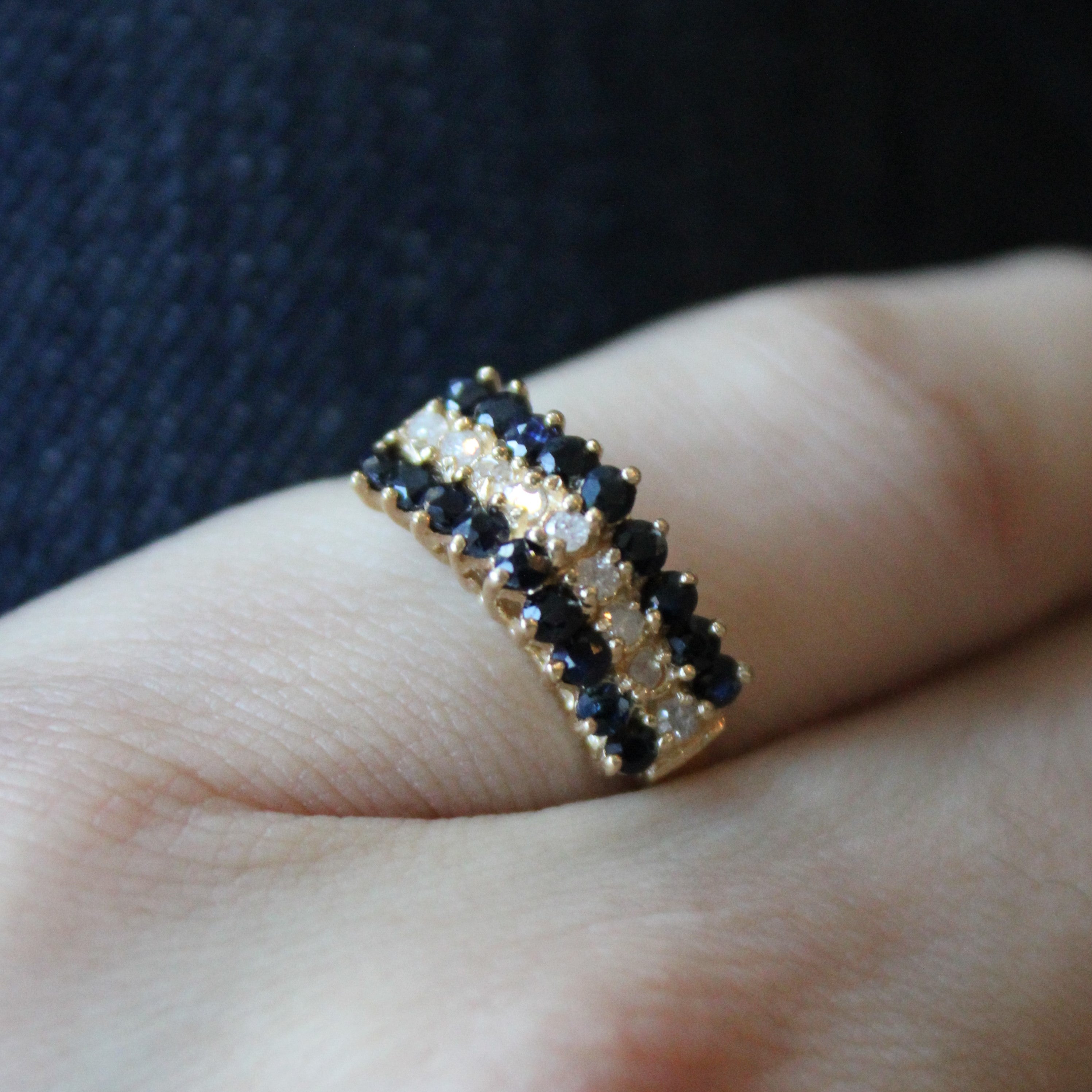 Pointed Sapphire & Diamond Ring | 0.40ctw, 0.09ctw | SZ 6.25 |