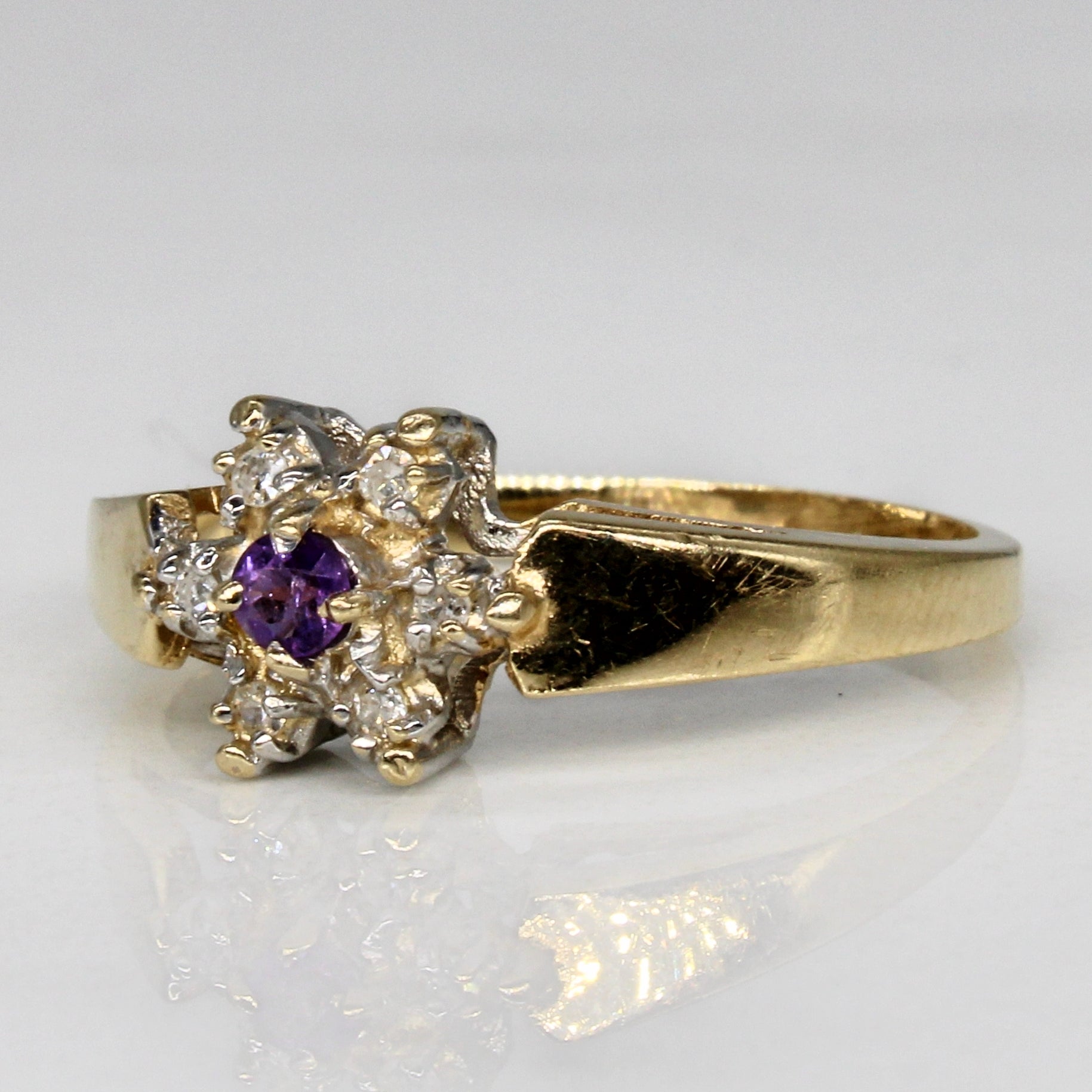 Diamond & Amethyst Ring | 0.06ctw, 0.04ct | SZ 6.25 |