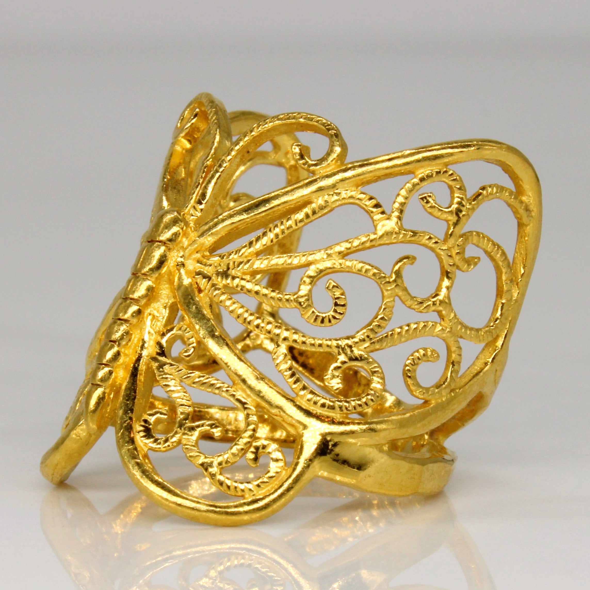 24k Yellow Gold Butterfly Ring | SZ 6.75 |