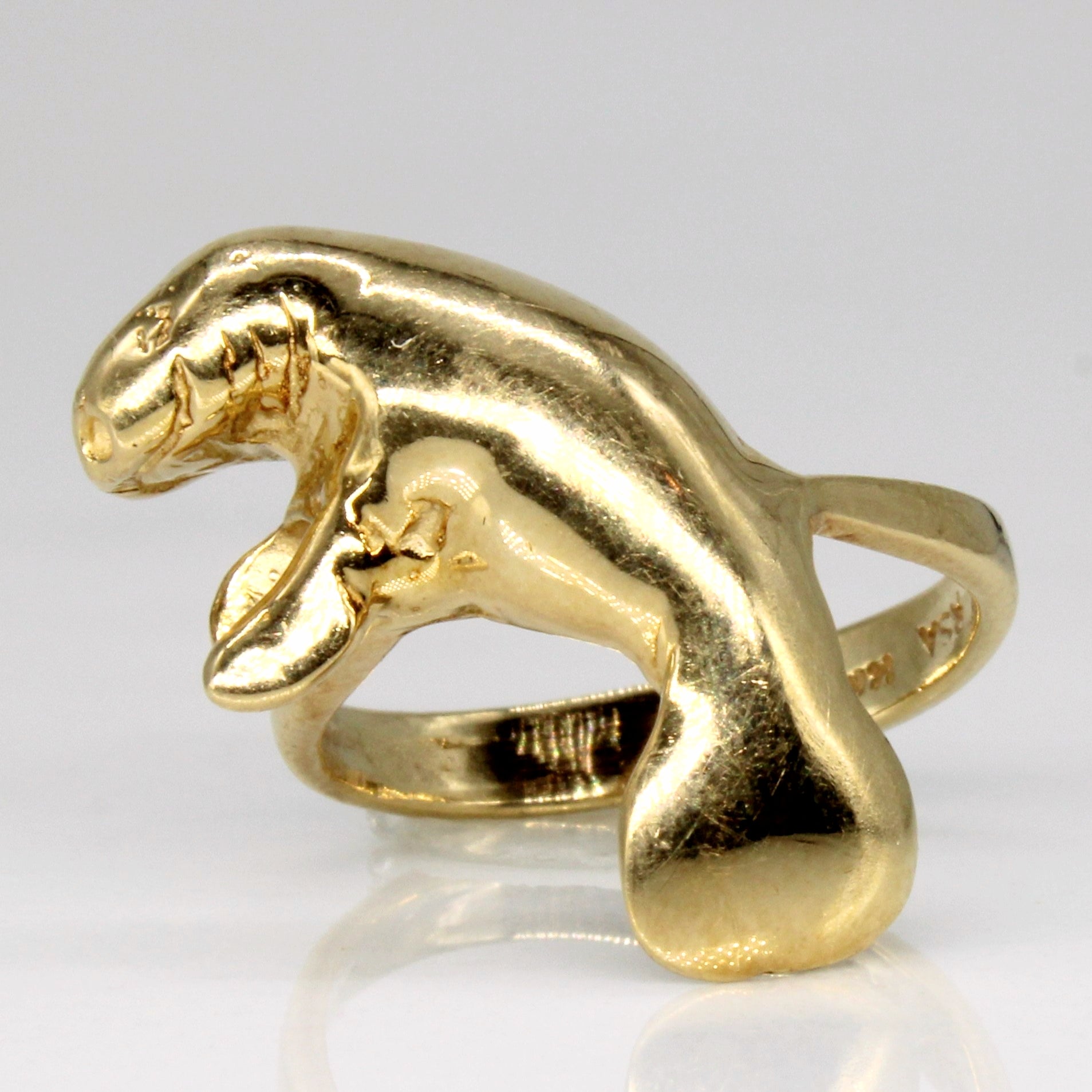 Yellow Gold Manatee Ring | SZ 4.25 |