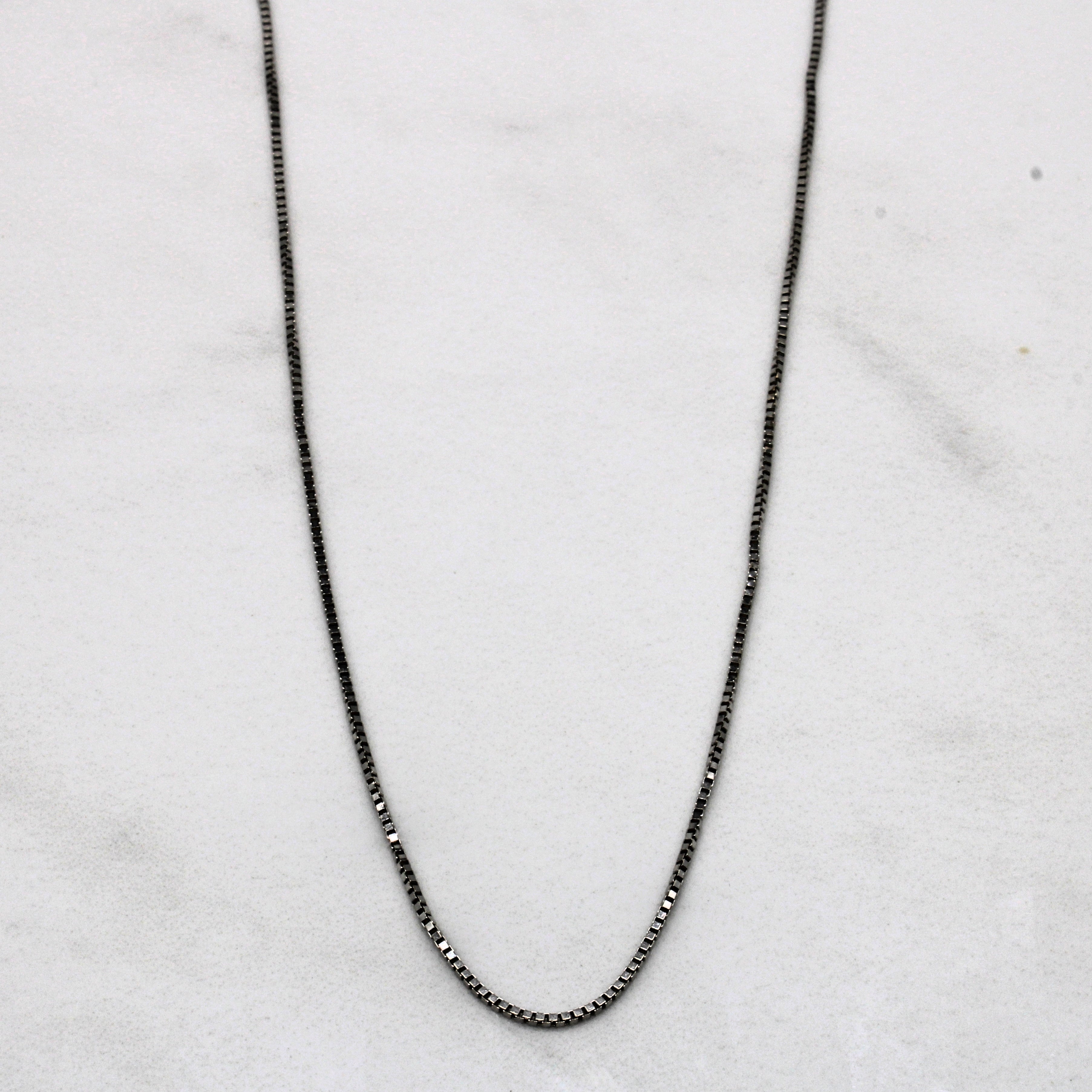 14k White Gold Box Chain | 15.5" |