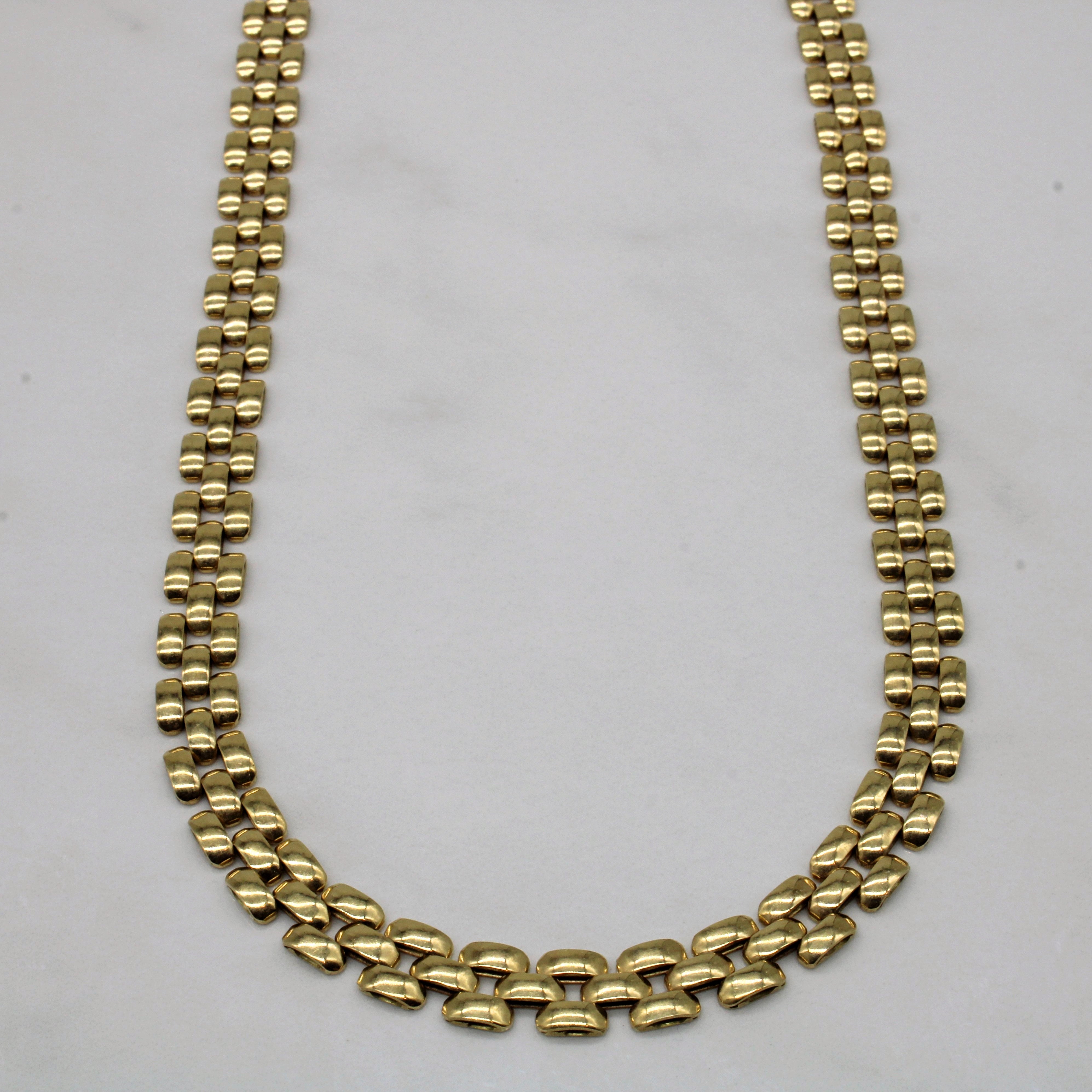 Yellow Gold Panther Chain Necklace | 16" |