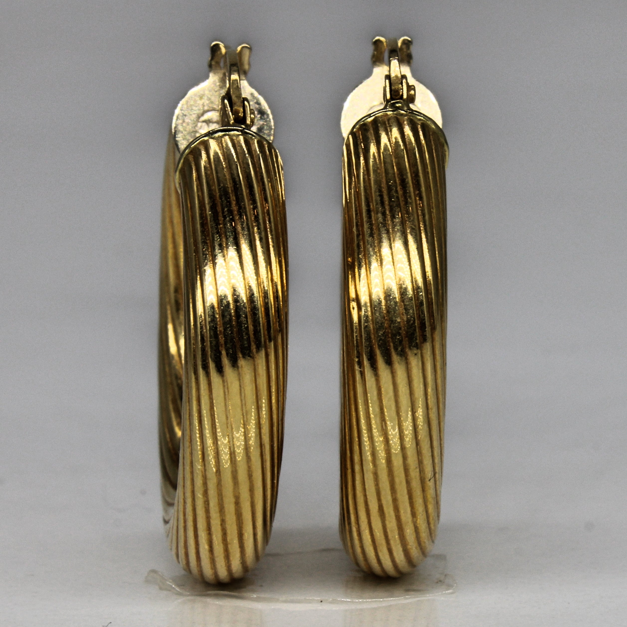 Large Textured Hoop Earrings |