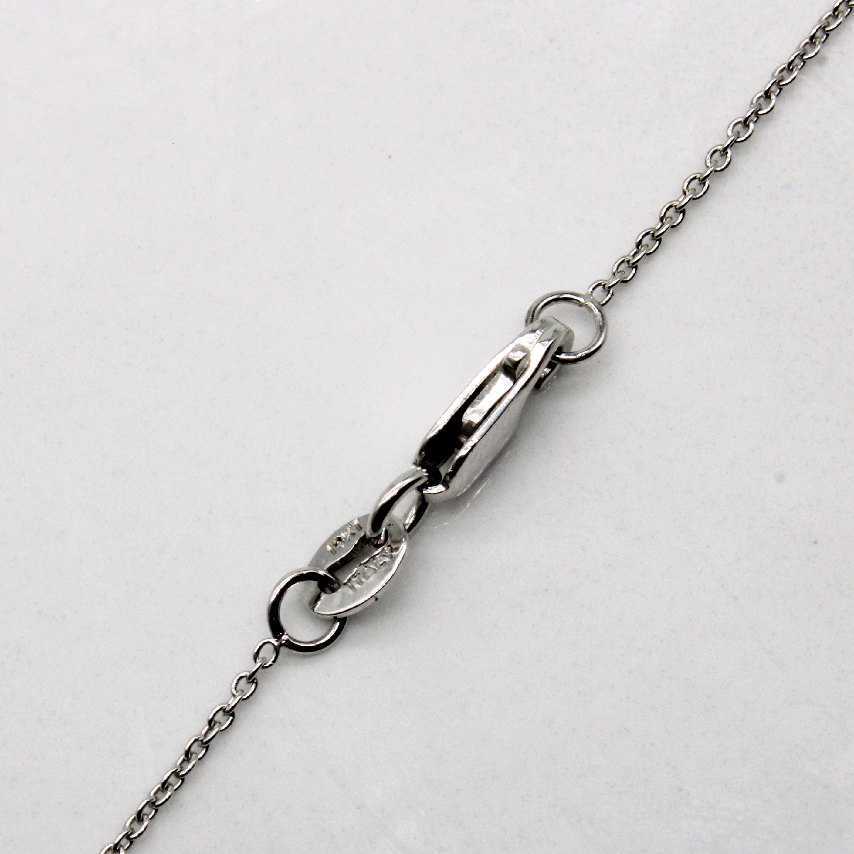 Diamond & Synthetic Ruby Pendant & Necklace | 0.11ctw, 0.02ct | 17" |