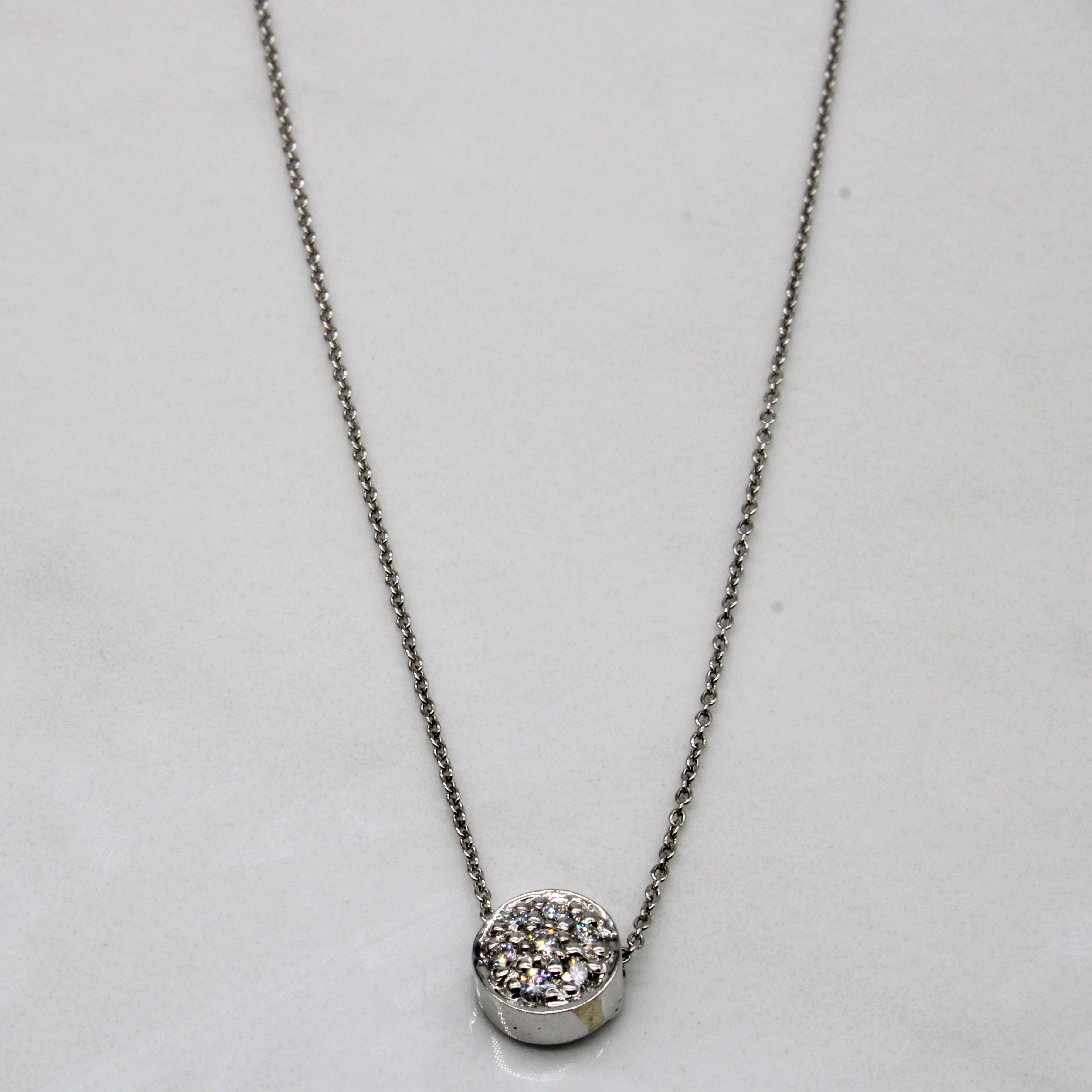 Diamond & Synthetic Ruby Pendant & Necklace | 0.11ctw, 0.02ct | 17" |