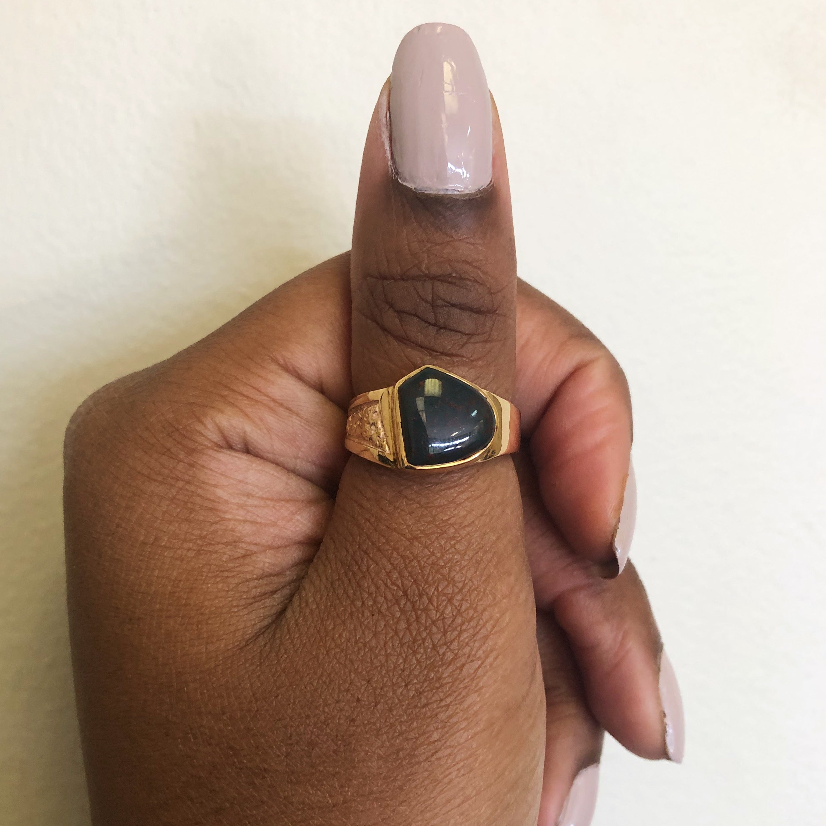 Bezel Set Bloodstone Ring | 1.75ct | SZ 9.75 |
