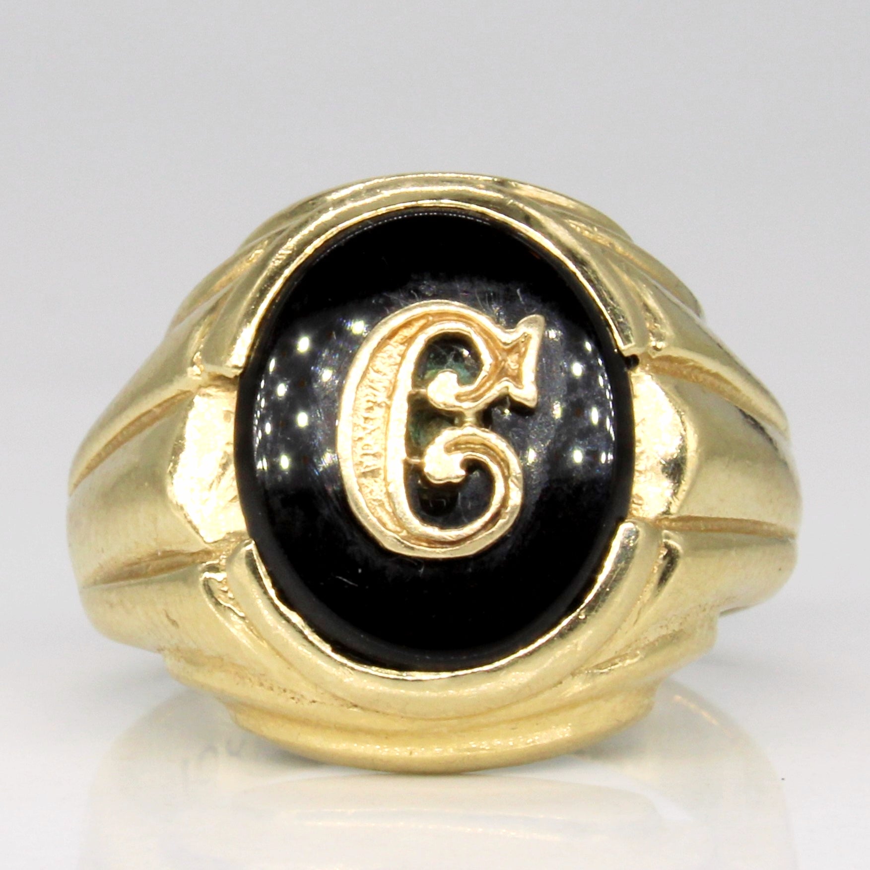 Onyx Initial 'C' Ring | 2.00ct | SZ 5.75 |