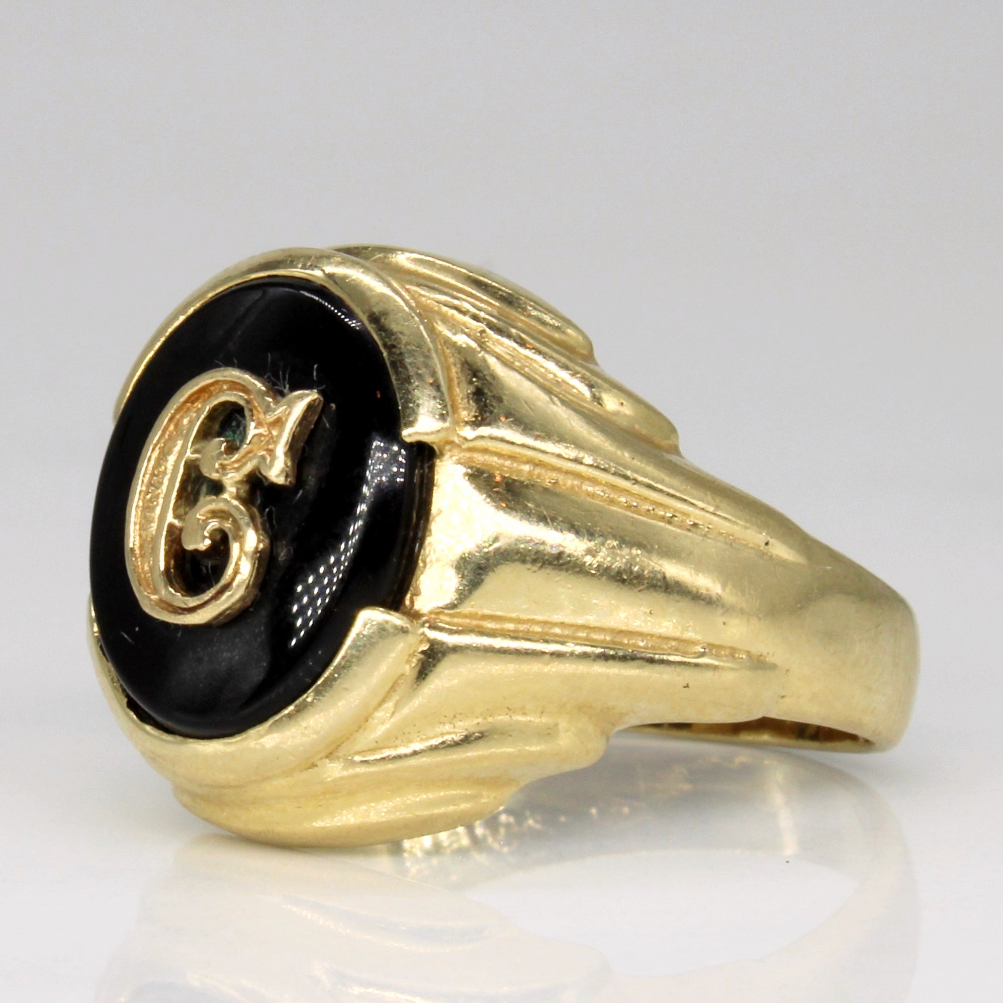 Onyx Initial 'C' Ring | 2.00ct | SZ 5.75 |