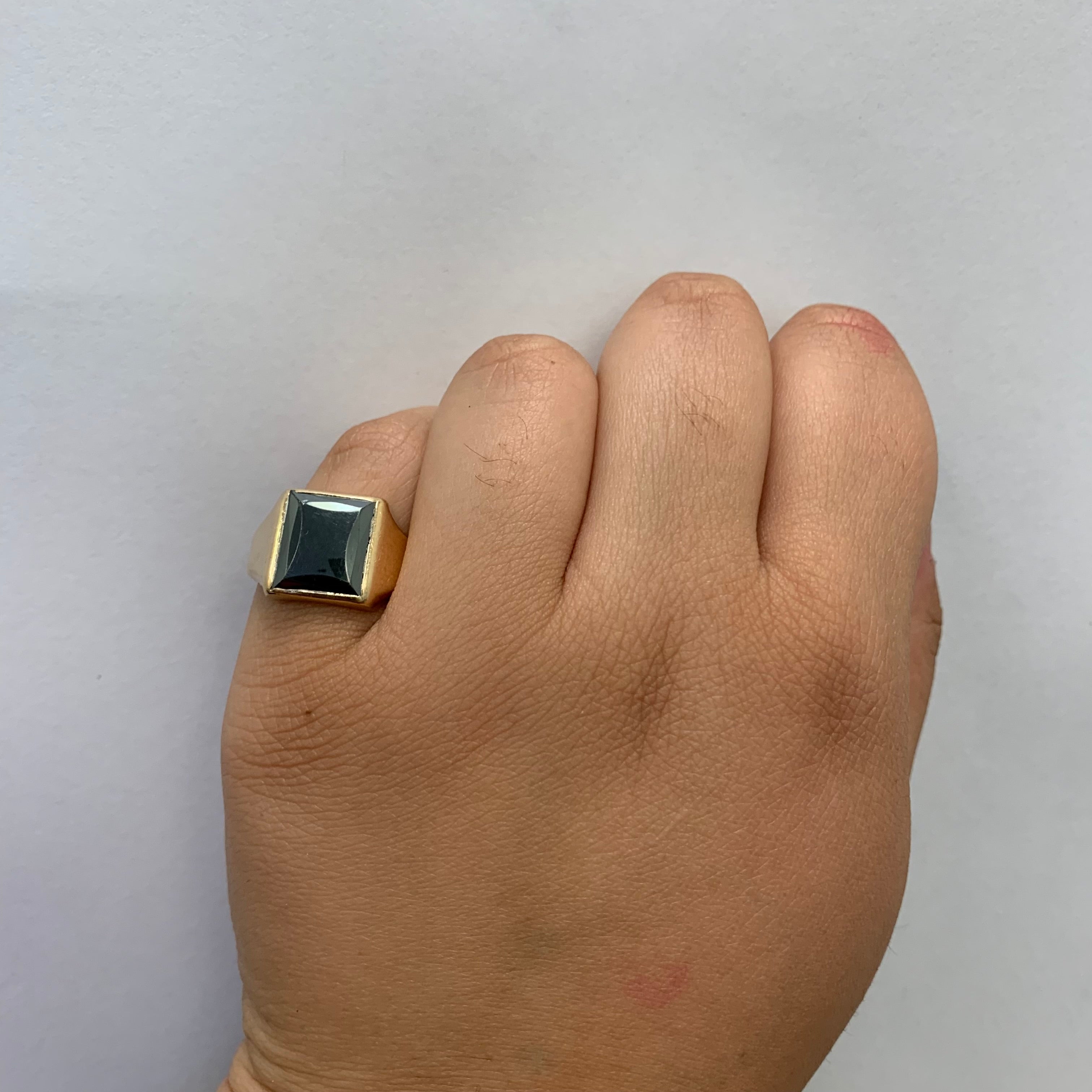 Faceted Hematite Ring | 4.00ct | SZ 8.25 |